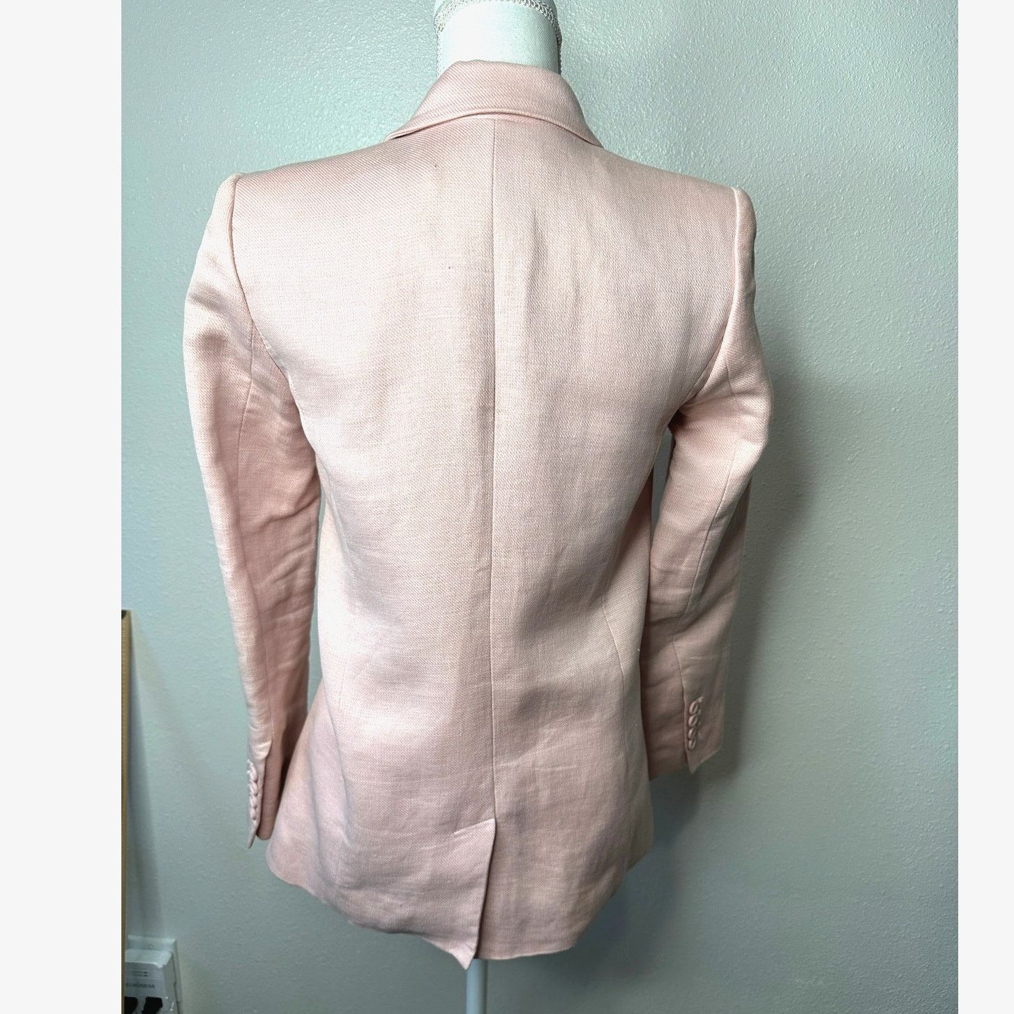 Rebecca Minkoff Rebecca Minkoff Pink Linen Blazer Size 0 Double Button Chic Size XS / US 0-2 / IT 36-38 - 2 Thumbnail