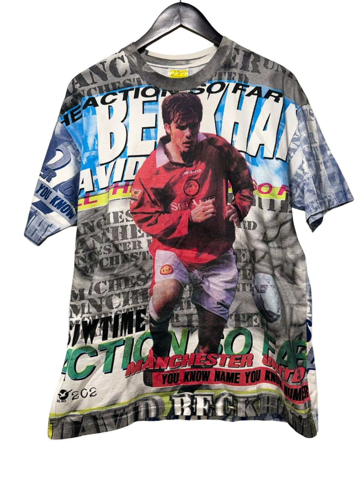 Vintage Vintage 90s David Beckham Man U AOP T Shirt Size L Size US L / EU 52-54 / 3 - 1 Thumbnail