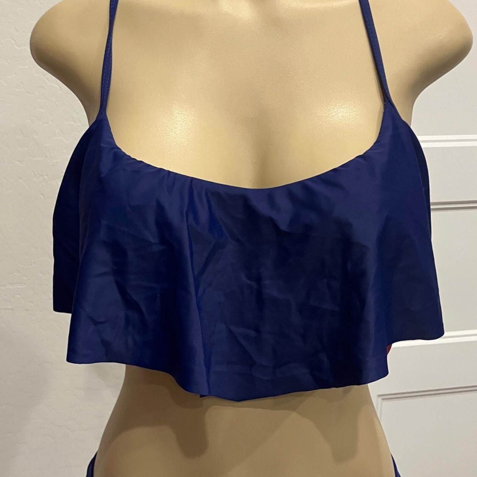 Other NWT Profile By Gottex Navy Flounce Bikini Set Size ONE SIZE - 7 Thumbnail