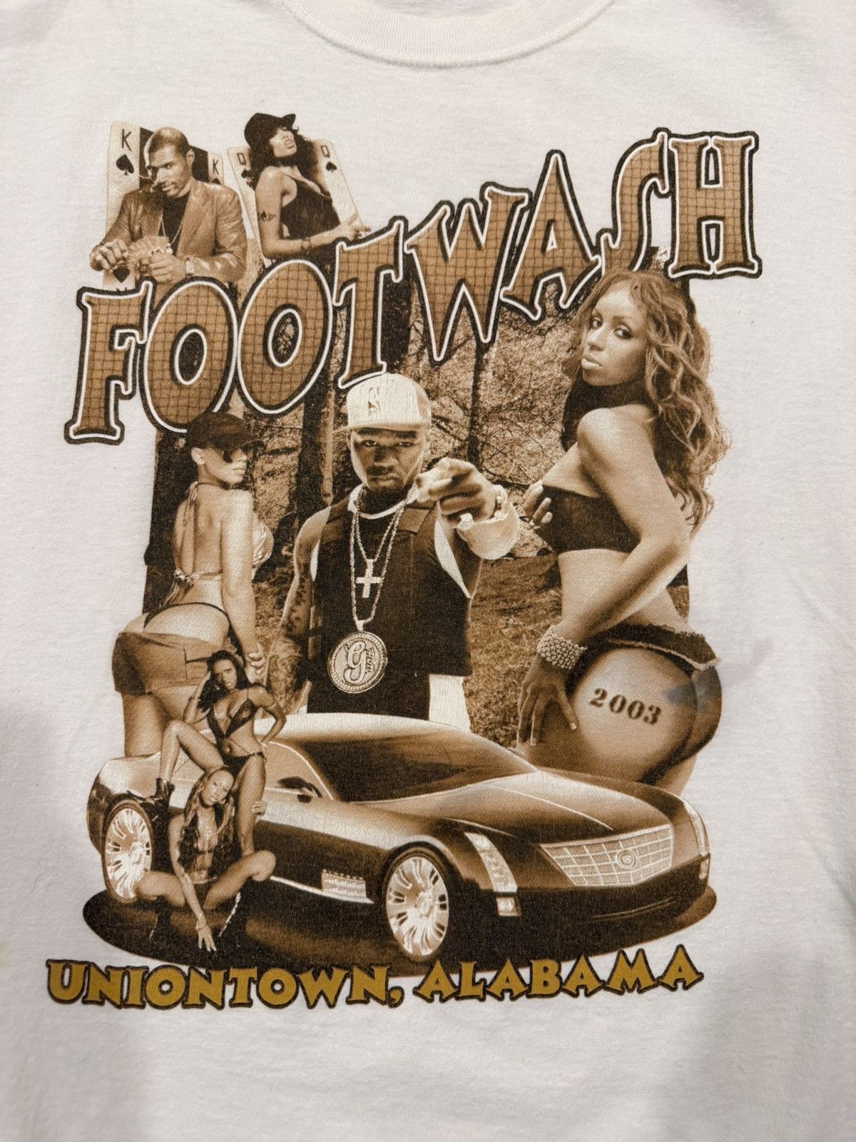 Vintage Vintage Footwash 50 Cent & Usher Uniontown Alabama 2003 Tee Size US XL / EU 56 / 4 - 8 Thumbnail