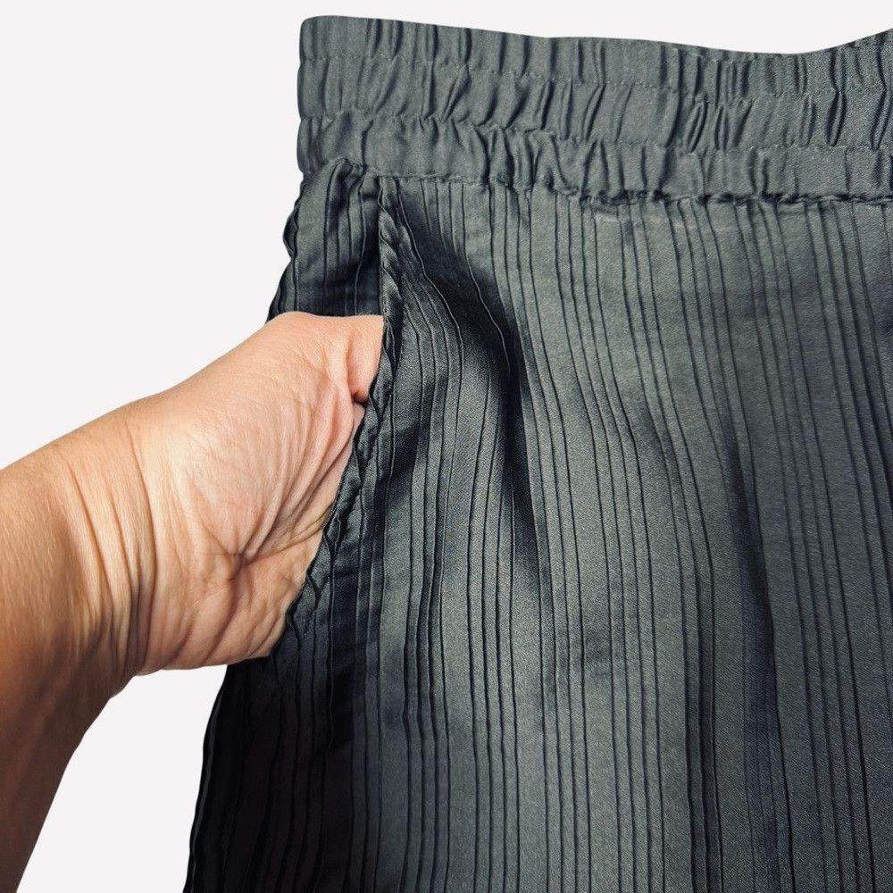 Zara New Zara Black Pleated Wide Leg Pull-On Pants Size XL Size 38" / US 16 / IT 52 - 6 Thumbnail