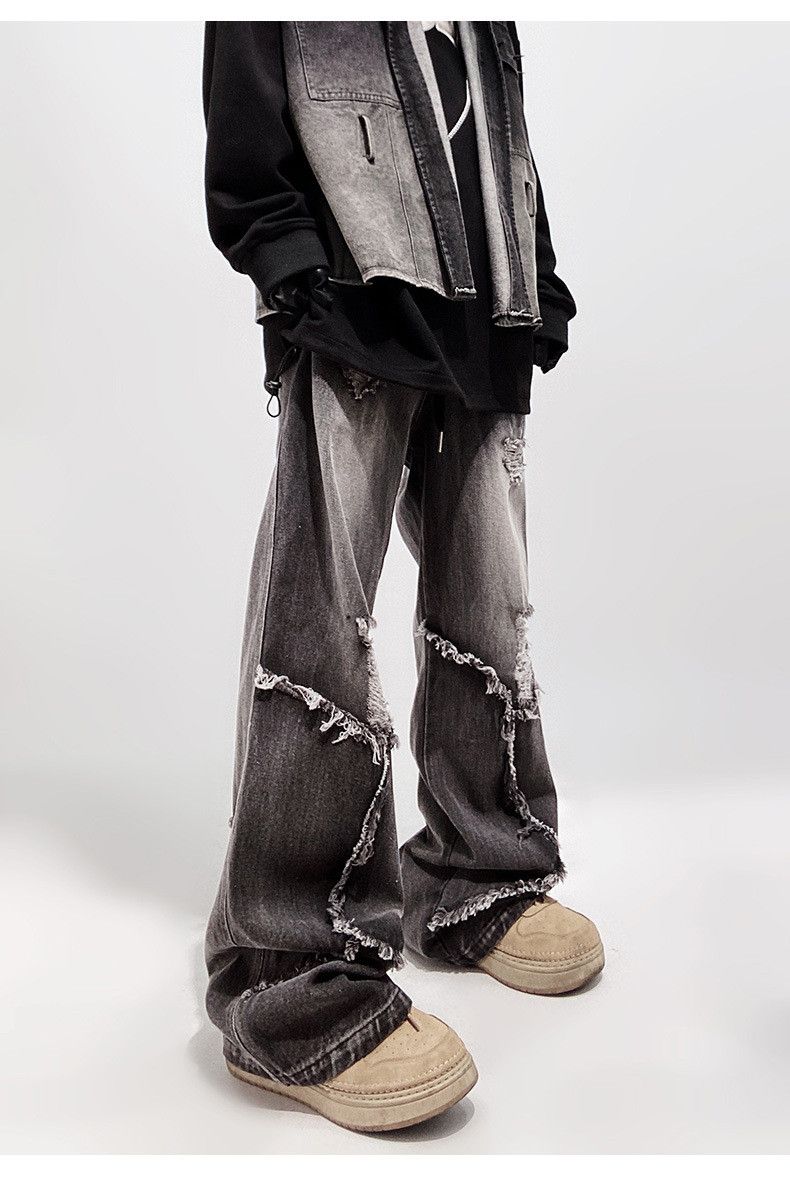 Japanese Brand American loose retro flared hip-hop ripped vintage jeans Size US 32 / EU 48 - 3 Thumbnail