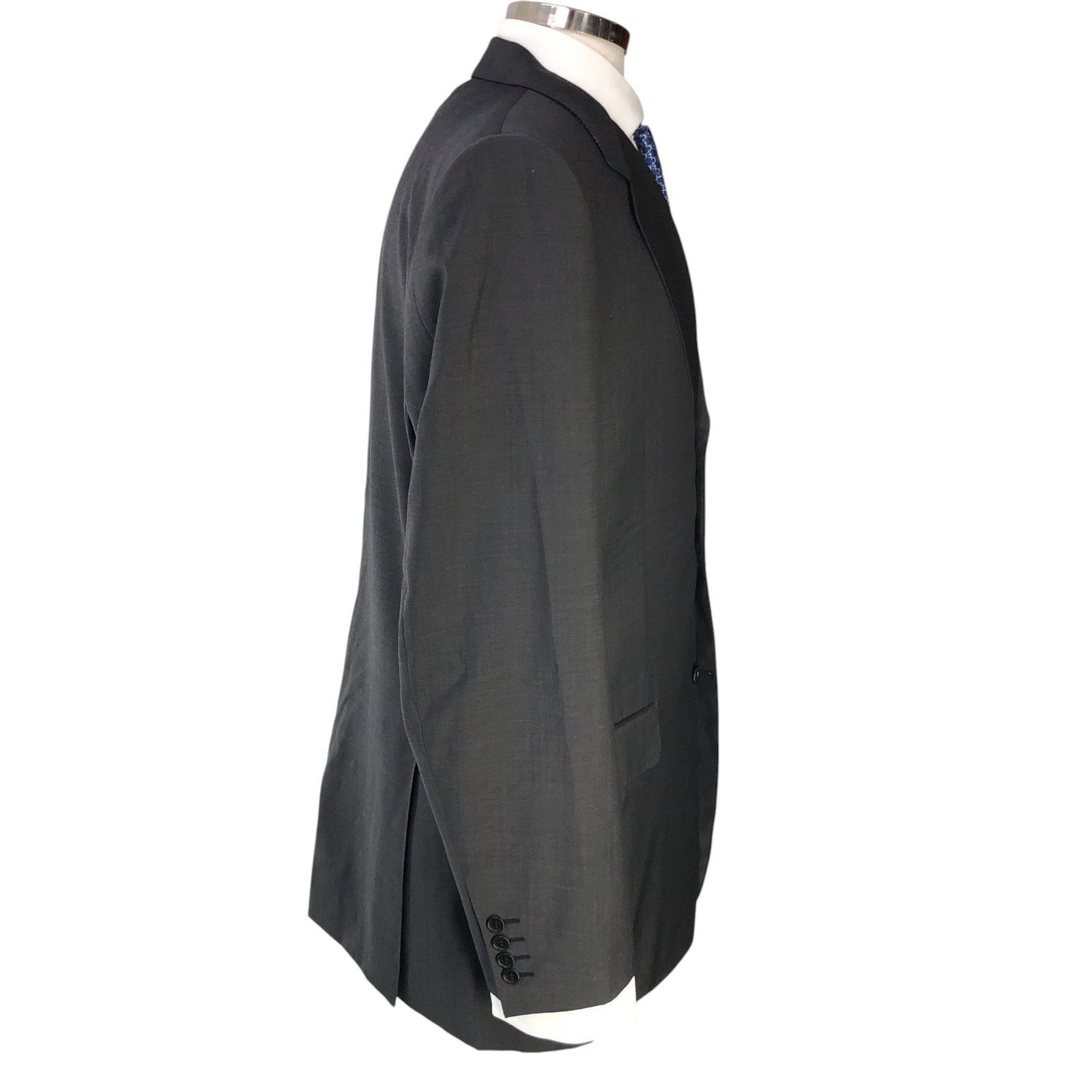 Canali Canali Size IT 52 US 42L Sport Coat Super 120s Wool Charcoal Size 42L - 11 Thumbnail