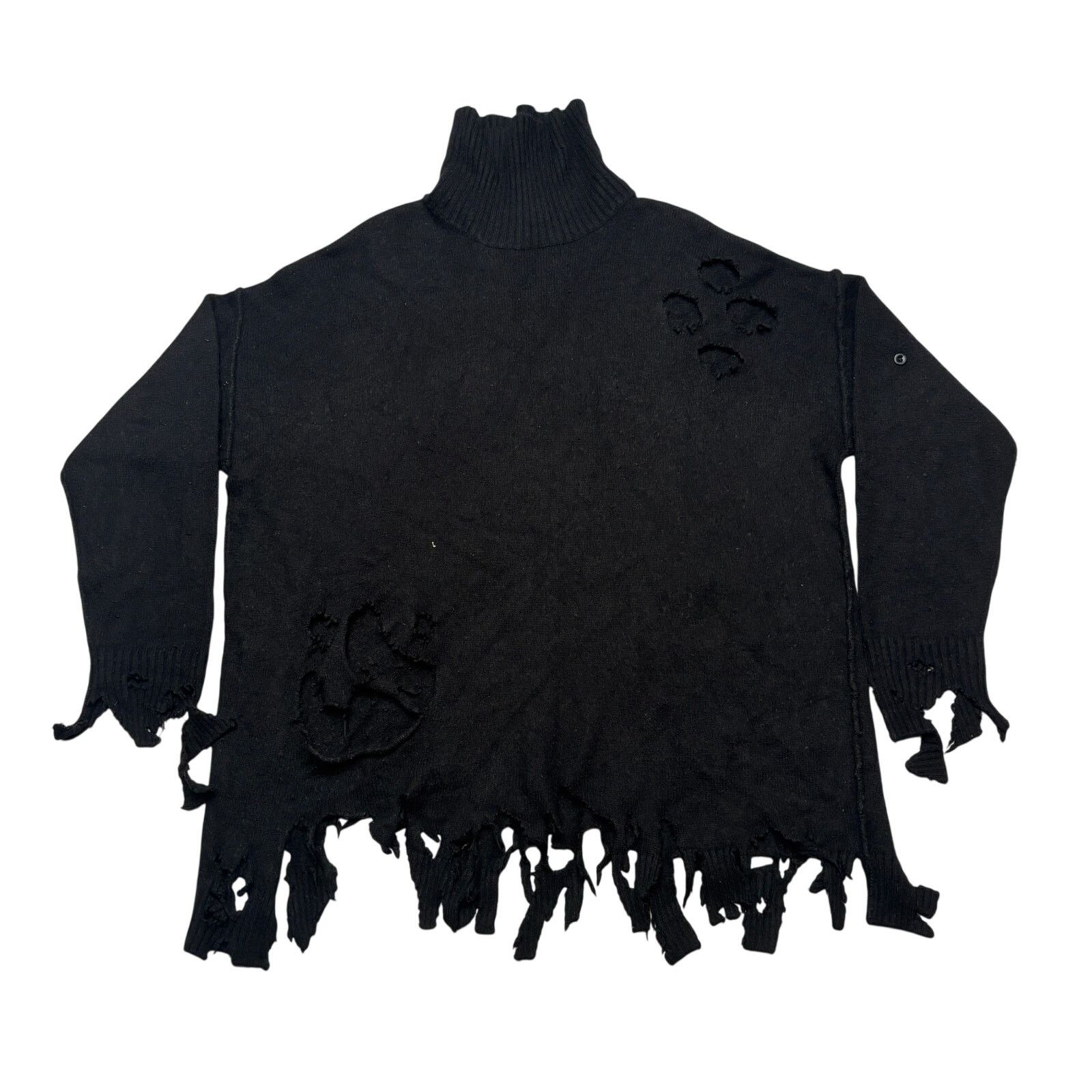 C2H4 C2H4 Distressed Turtleneck Sweater Men's Medium Avant Garde Size US M / EU 48-50 / 2 - 1 Thumbnail