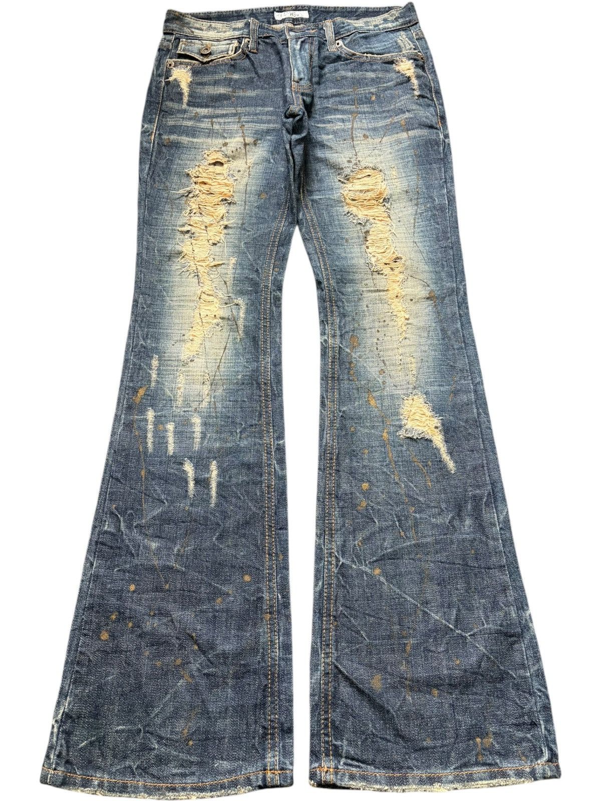 Hysteric Glamour Vintage Japanese Brand Distress Low Rise Flare Jeans Size 29" - 1 Thumbnail