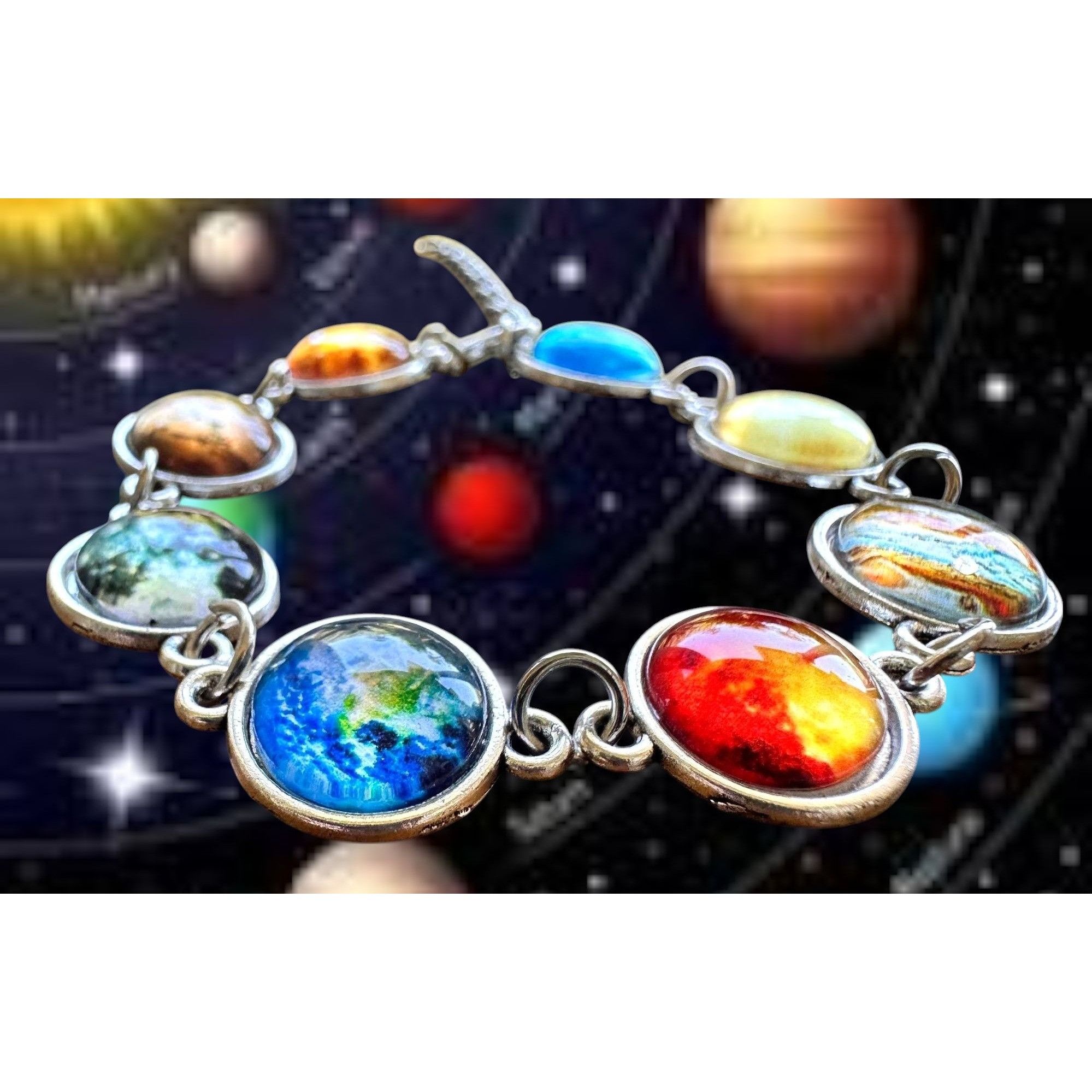 Handmade Solar System Bracelet New Planets Earth Universe Lobster Hoo Size ONE SIZE - 1 Thumbnail