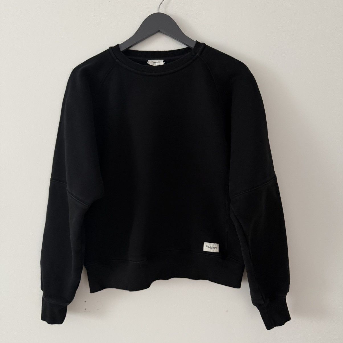 Yves Saint Laurent Black Oversized Crewneck Sweatshirt Size US S / EU 44-46 / 1 - 1 Thumbnail