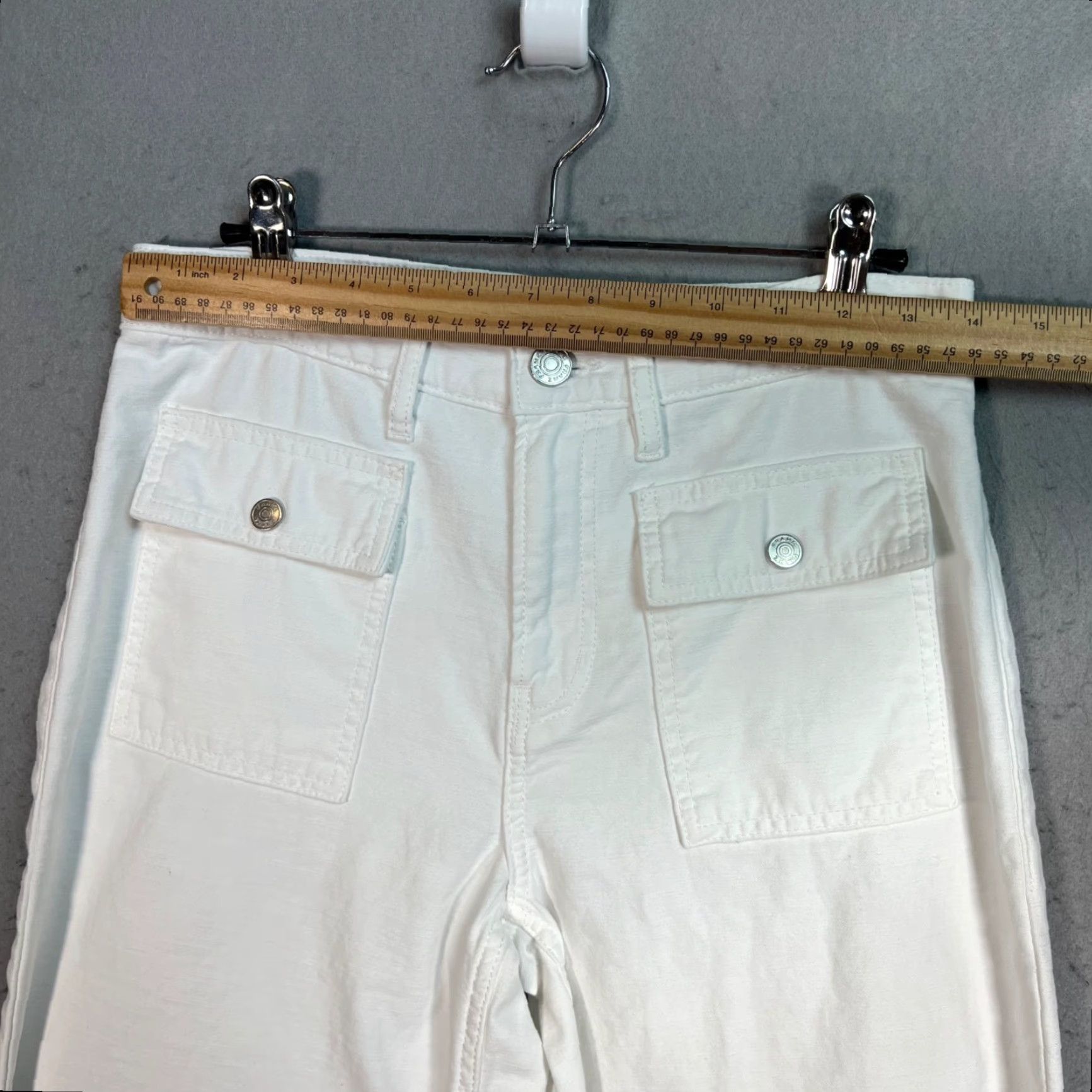 Frame FRAME Womens 25 White Cropped Wide Leg Pants Cotton Shirt? Size 42" / US 20 - 5 Thumbnail