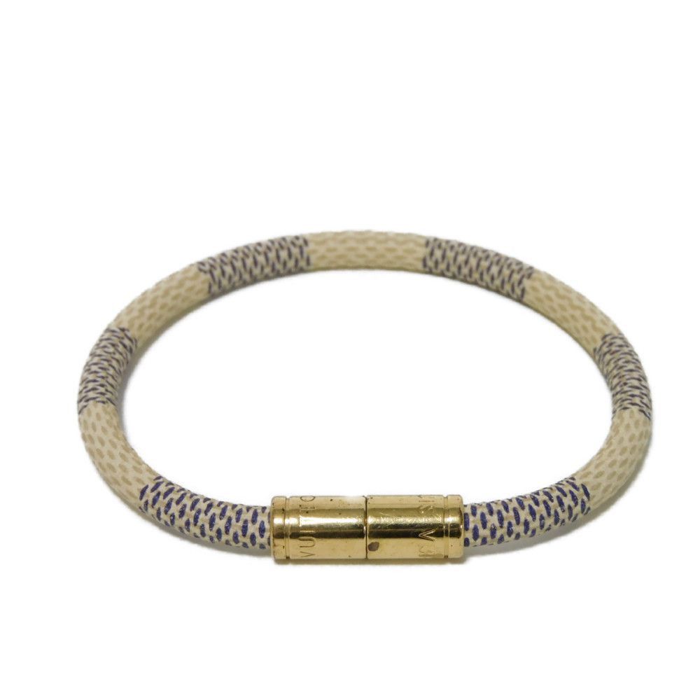 Louis Vuitton Louis Vuitton Louis Vuitton Keep It Damier Azur Bracelet Canvas Bracelet M6607D Size ONE SIZE - 1 Thumbnail