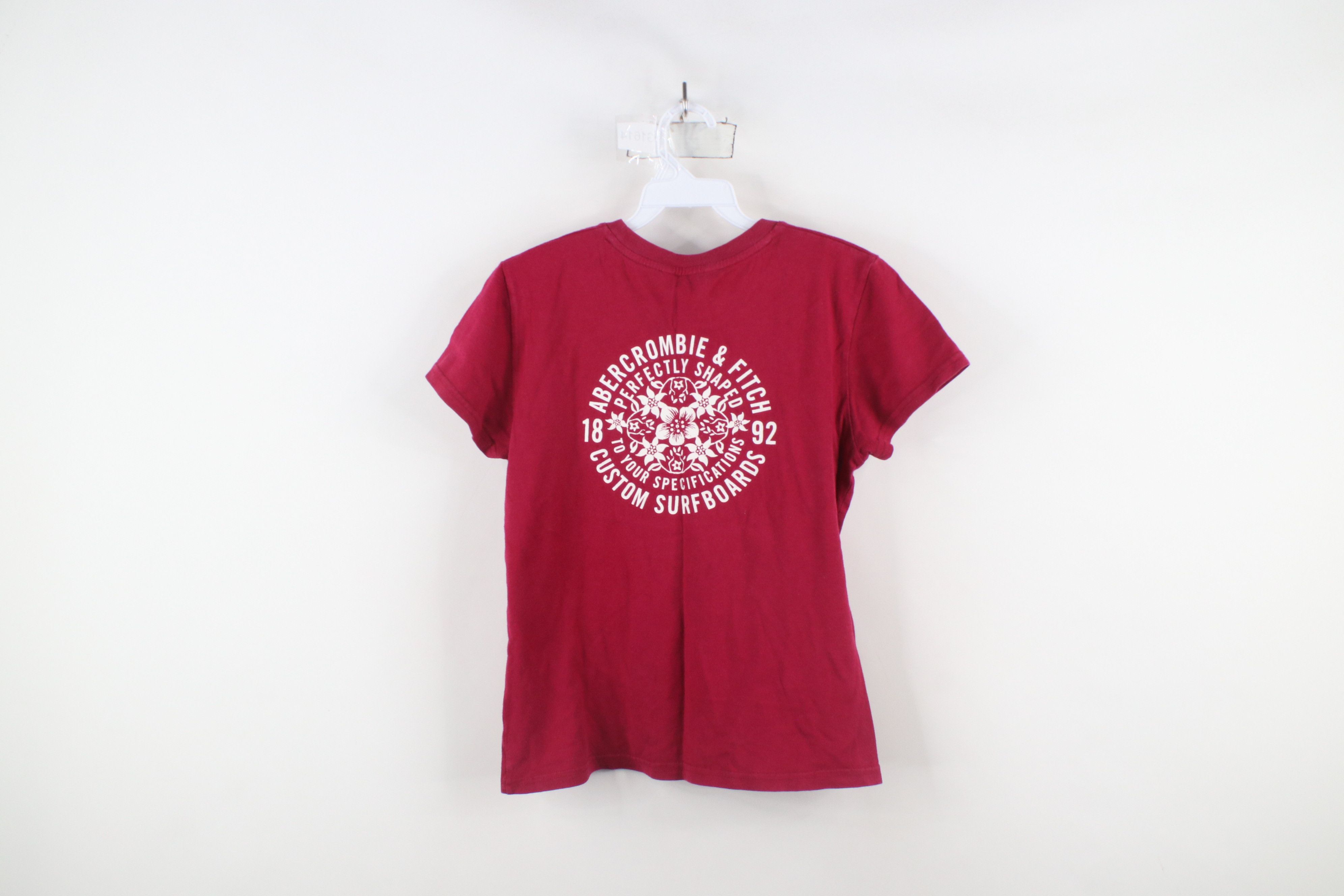 Abercrombie & Fitch × Vintage Vintage 90s Y2K Abercrombie & Fitch Surfboard T-Shirt Red Size L / US 10 / IT 46 - 10 Thumbnail