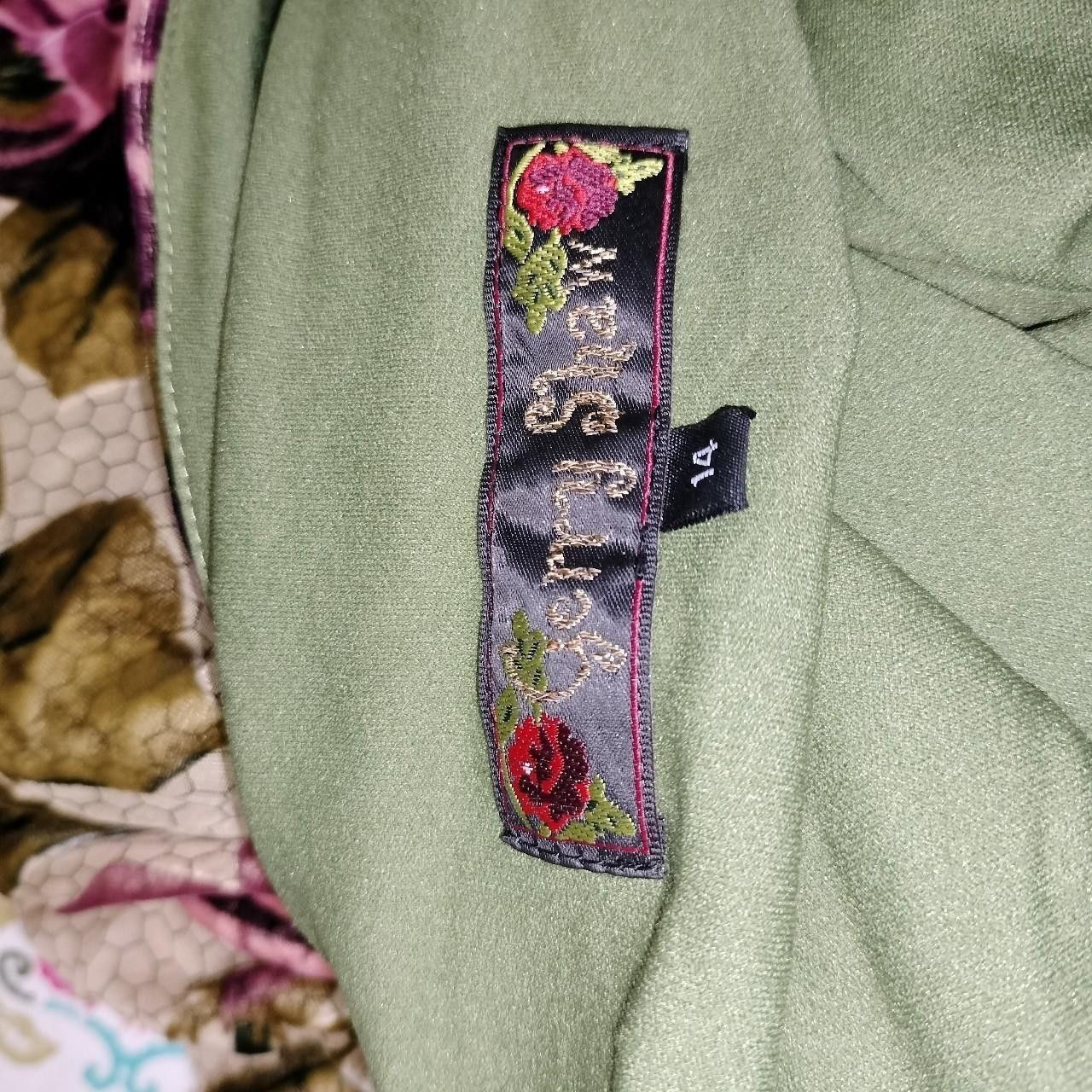 Designer × Man Made In Australia × Vintage Vintage Y2K 2000s Gerry Shaw Dress Silk Floral Halter Velvet Size L / US 10 / IT 46 - 6 Thumbnail