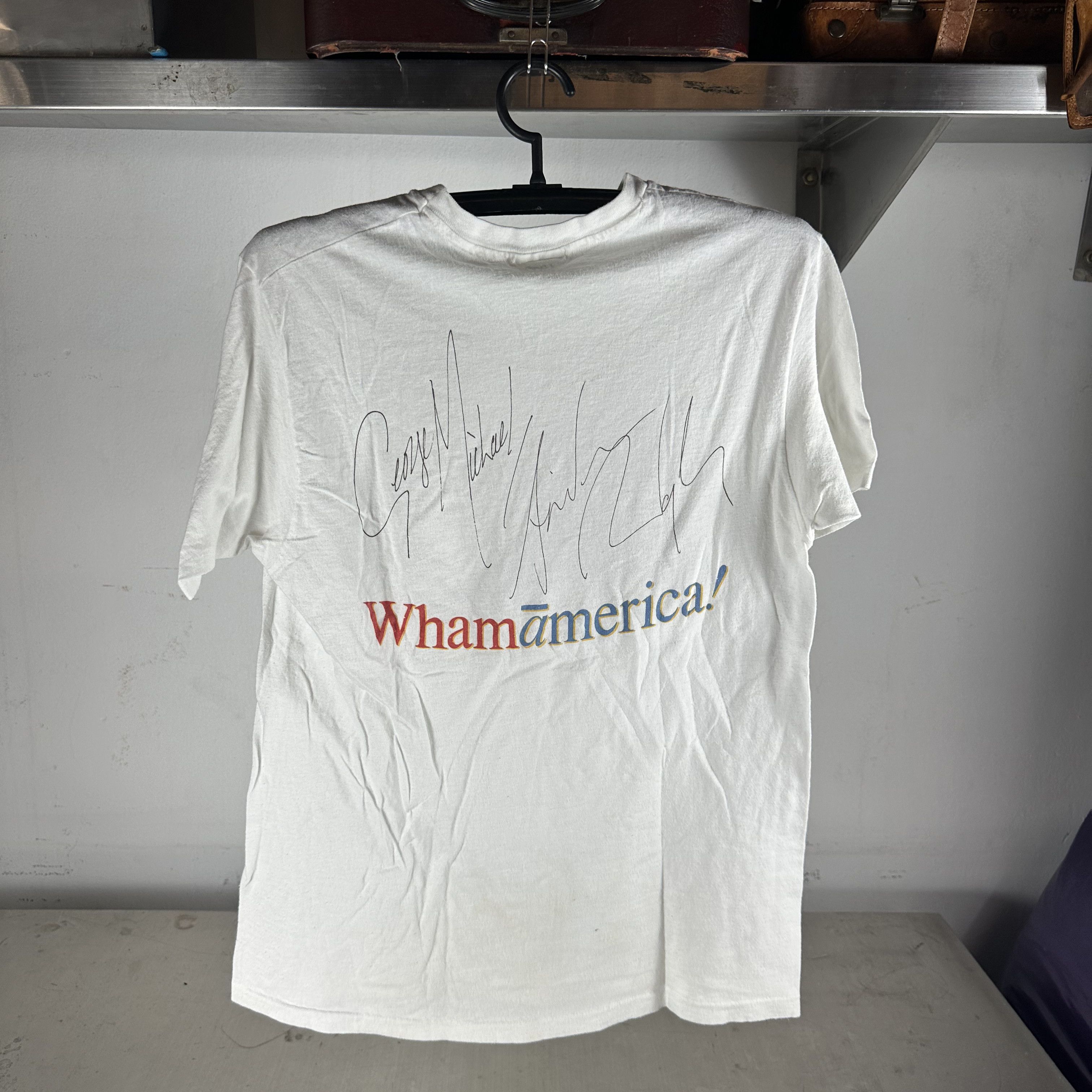 Vintage 1985 Wham! America! Tour George Michael Andrew Ridgeley Tee Size US L / EU 52-54 / 3 - 3 Thumbnail