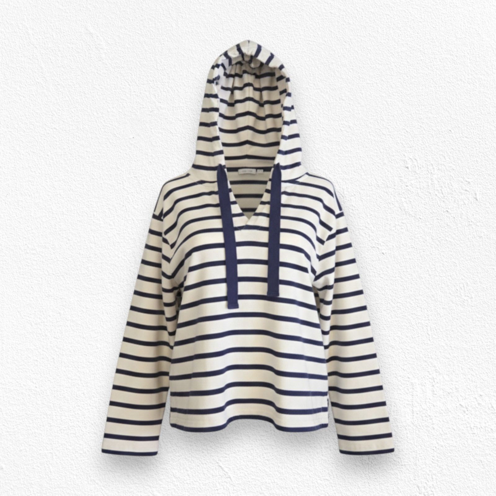 Gap GAP Navy White Striped V-Neck Hoodie Size XS Size XS / US 0-2 / IT 36-38 - 1 Thumbnail