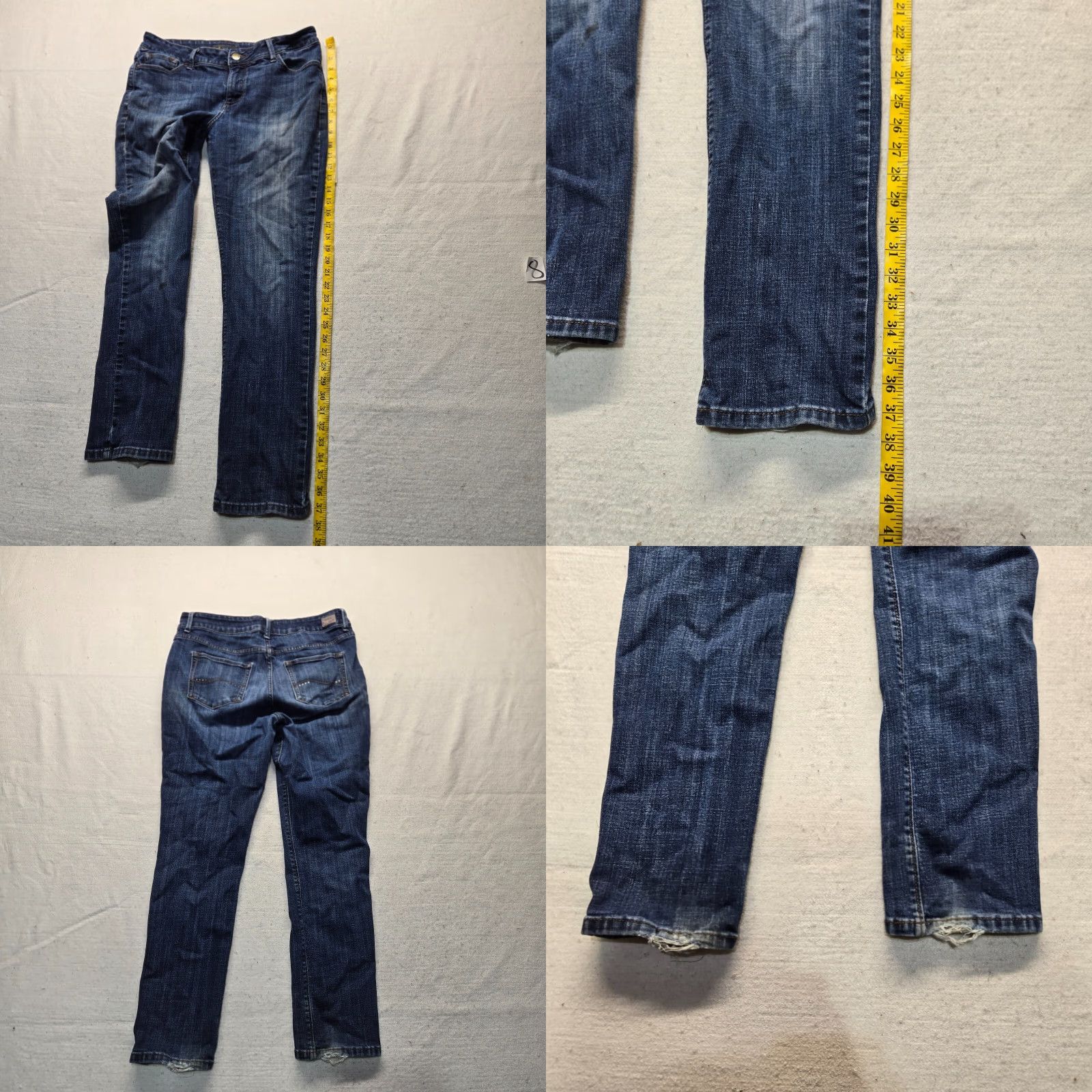 Lee VINTAGE Lee Women's Jeans Size 10 Short Regular Fit Straight Leg Distressed Shaping Blue Size 32" / US 10 / IT 46 - 8 Thumbnail