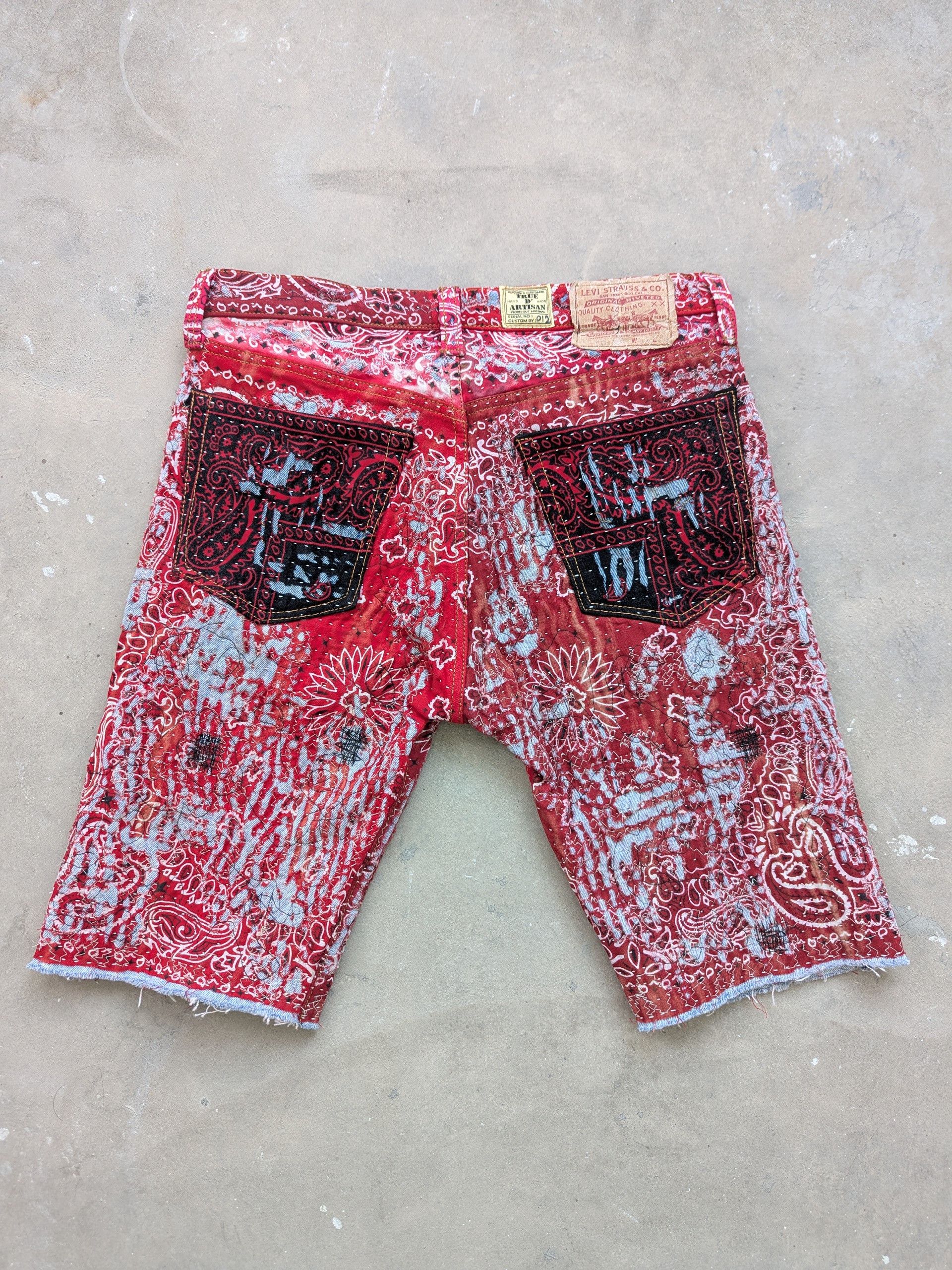 Japanese Brand × Levi's × Vintage Vintage Levis 501 Bandana Boro Inspired Proleta Re Art Size US 30 / EU 46 - 2 Thumbnail