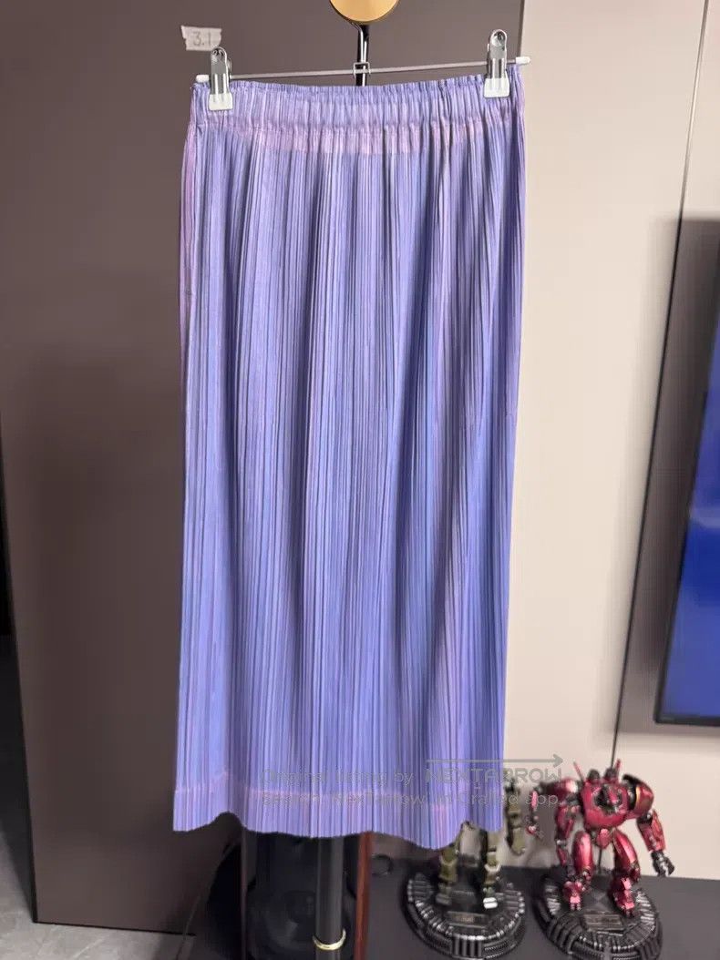 Issey Miyake Issey Miyake size:3 Blue-Purple Mixed Color Skirt Size 22" - 3 Thumbnail