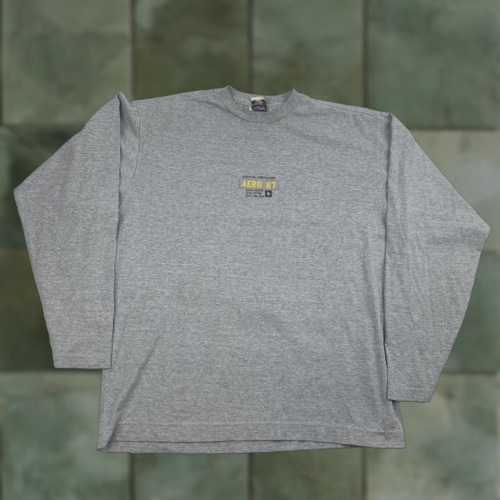Vintage VINTAGE Aéropostale Survival Protection Shirt Adult Large Gray 90s Grunge Y2K Mens Tshirt Size US L / EU 52-54 / 3 - 1 Thumbnail