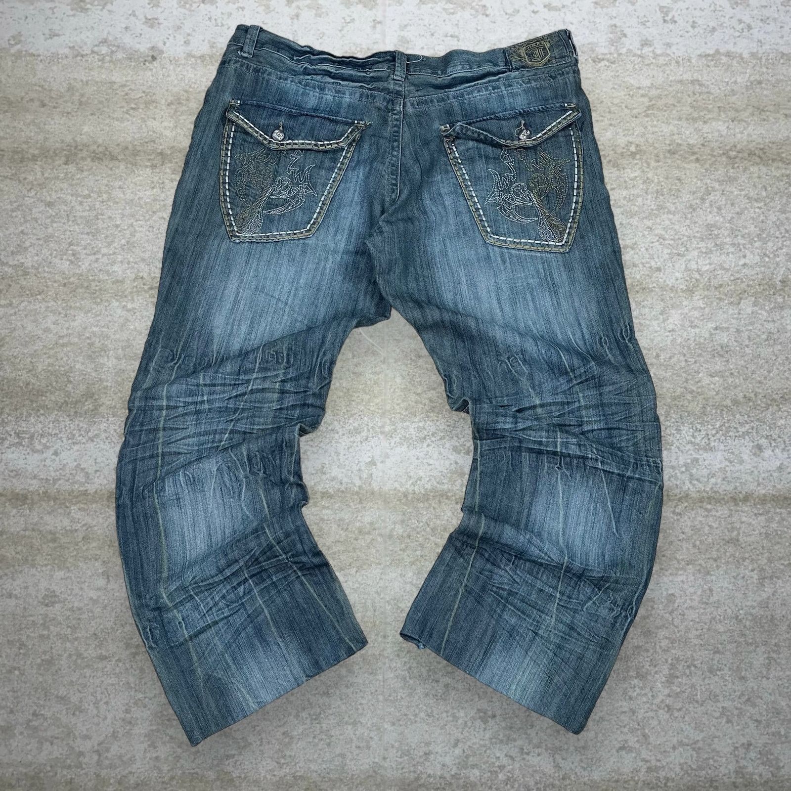 Vintage Y2K Fusal Skater Jeans 42x30 Dark Wash Baggy Wide