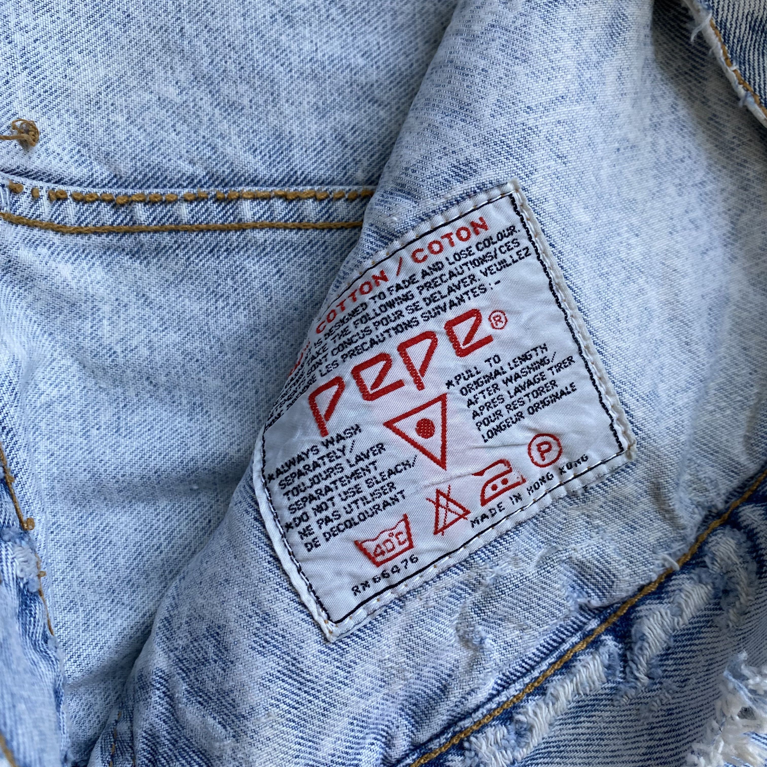 Japanese Brand CRAZY Vintage 80s Trashed Japanese Denim jacket Pepe Size US M / EU 48-50 / 2 - 11 Thumbnail