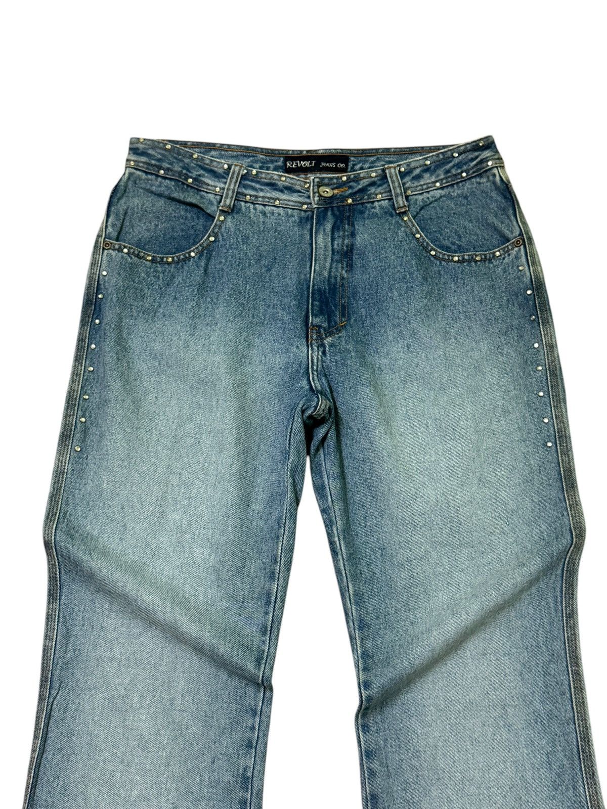 Hysteric Glamour × If Six Was Nine × Le Grande Bleu (L.G.B.) Flared REVOLT Studded Design Boot Cut Denim Size US 30 / EU 46 - 3 Thumbnail