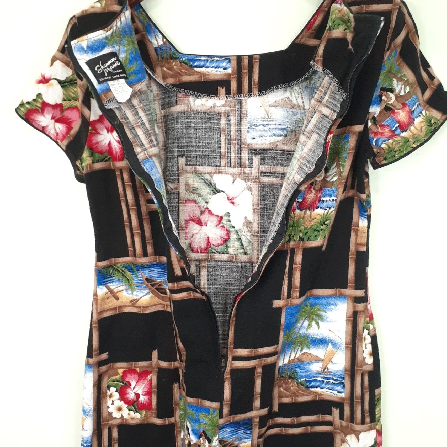 Vintage VINTAGE Shannon Marie Hawaiian Cotton Dress Floral Hibiscus Hula Small Midi Size S / US 4 / IT 40 - 6 Thumbnail