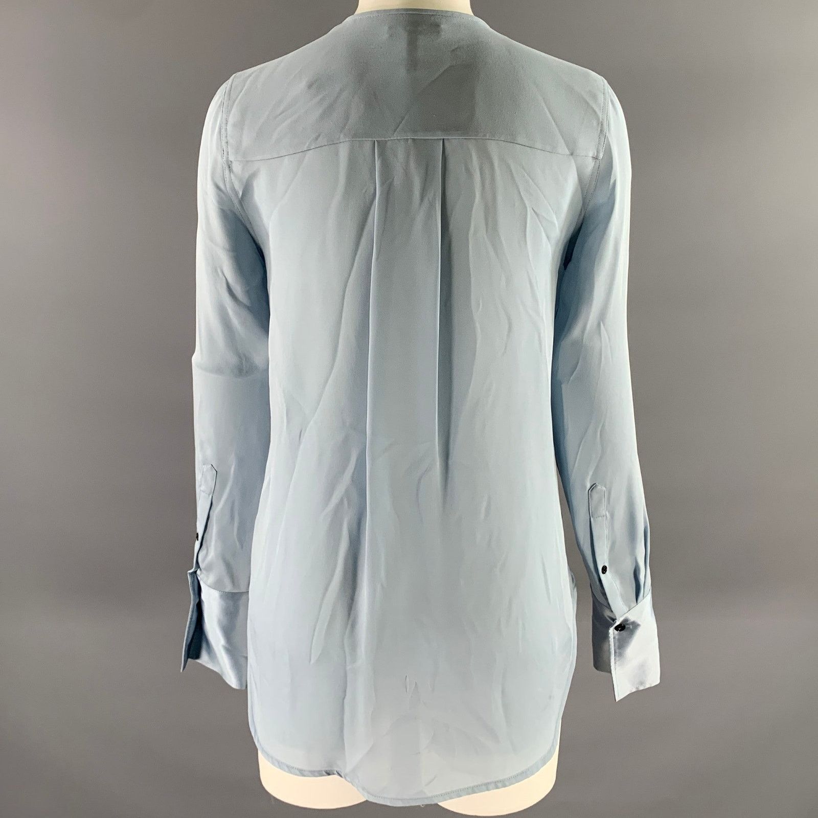 Rag & Bone RAG & BONE Size XS Blue Silk Faux Wrap Blouse Size XS / US 0-2 / IT 36-38 - 4 Thumbnail
