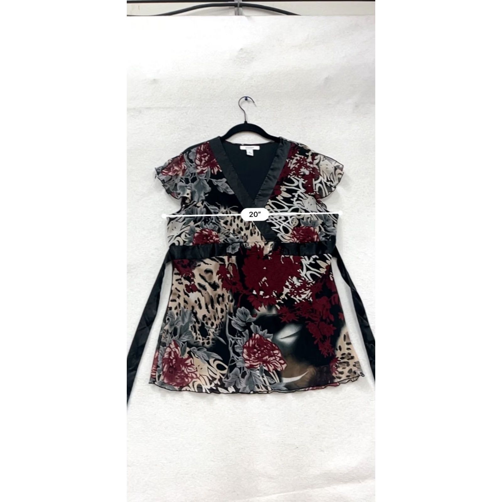 Vintage Dressbarn Dress Floral & Animal Print V-Neck Dress L Womens Blouson Midi Black Polyester Summer Spring Fall Kid? Size L / US 10 / IT 46 - 8 Thumbnail