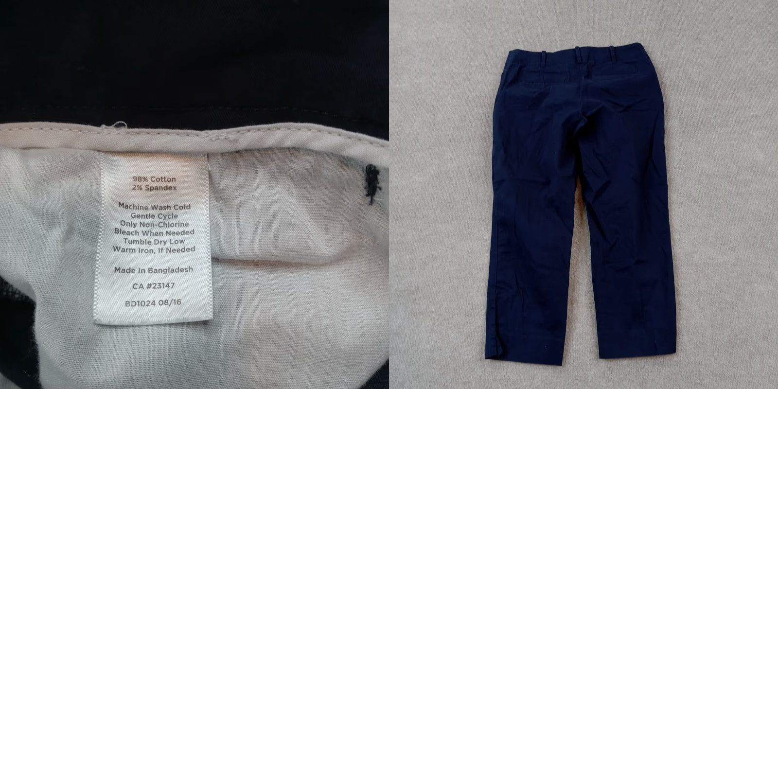 Talbots Talbots Petite Womens Blue Chino Ankle Pants Size 29x22 Extra Large XL Straight Leg Size 29" - 8 Thumbnail