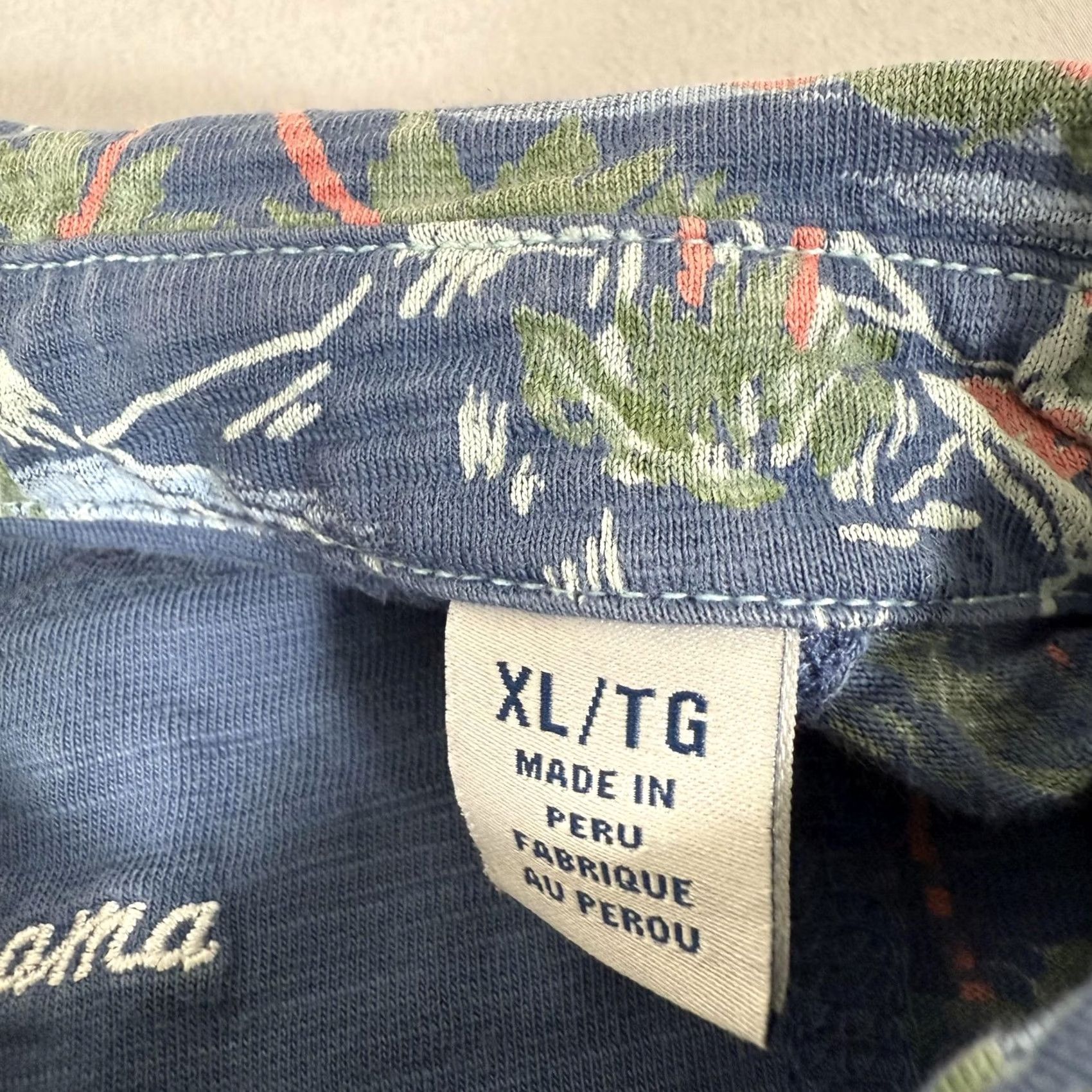 Tommy Bahama Tommy Bahama Polo Mens XL Blue Hawaiian Tropical Beach Aloha Pima Cotton Shirt Size US XL / EU 56 / 4 - 7 Thumbnail