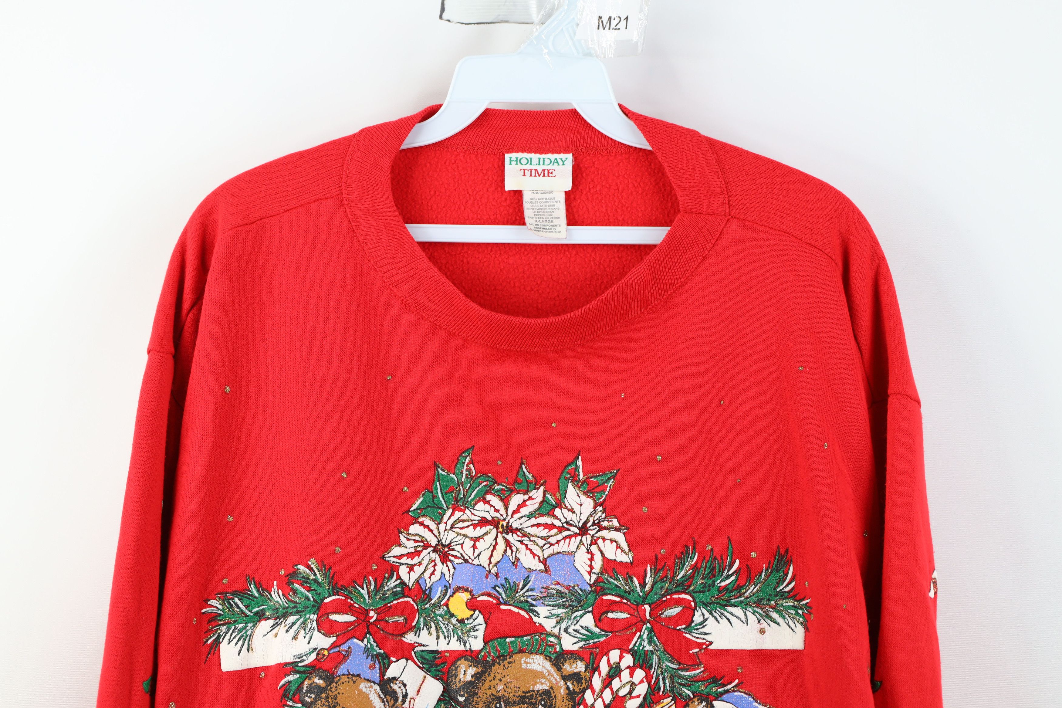 Vintage Vintage 90s Streetwear Christmas Bear Stockings Sweatshirt Size XL / US 12-14 / IT 48-50 - 2 Thumbnail