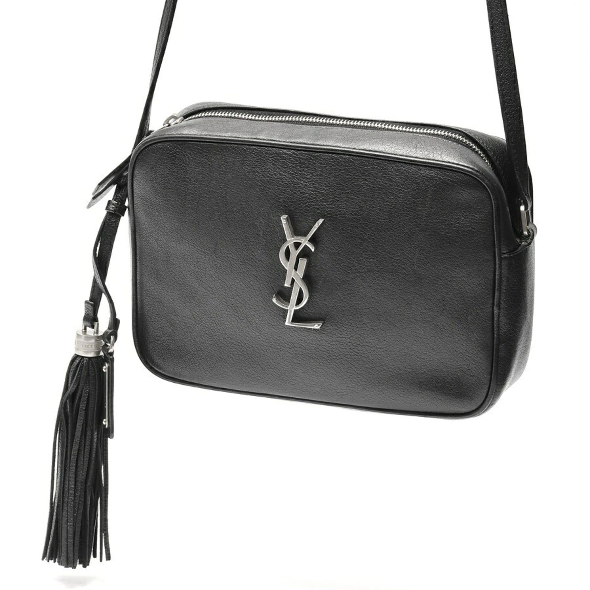 Saint Laurent Paris Saint Laurent Lou Camera Bag with Tassel Shoulder 574494 Leather Black RI-159962 Size ONE SIZE - 1 Thumbnail