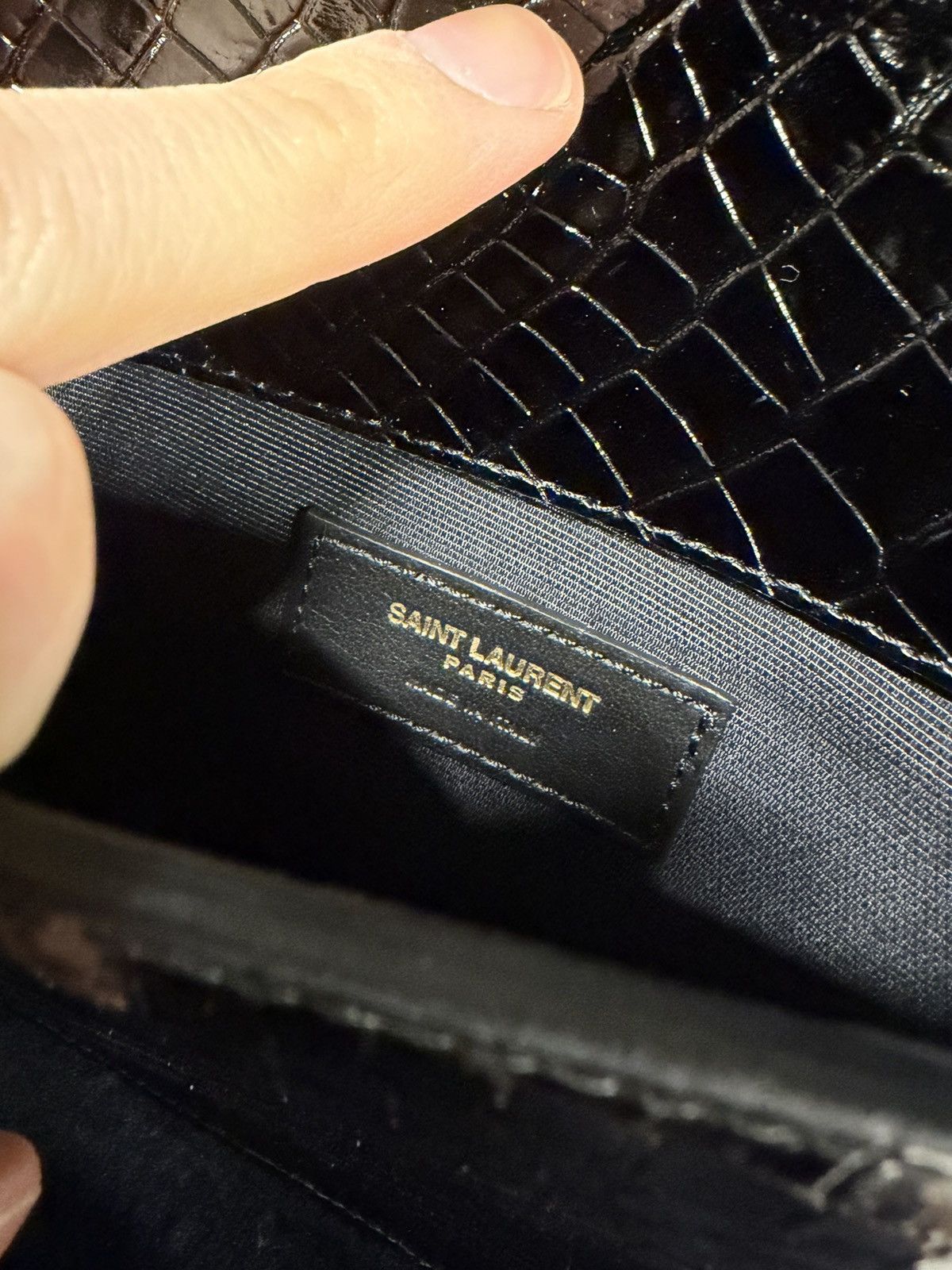 Saint Laurent Paris Saint Laurent Uptown Croco Leather Pouch NEW 900$ Size ONE SIZE - 5 Thumbnail