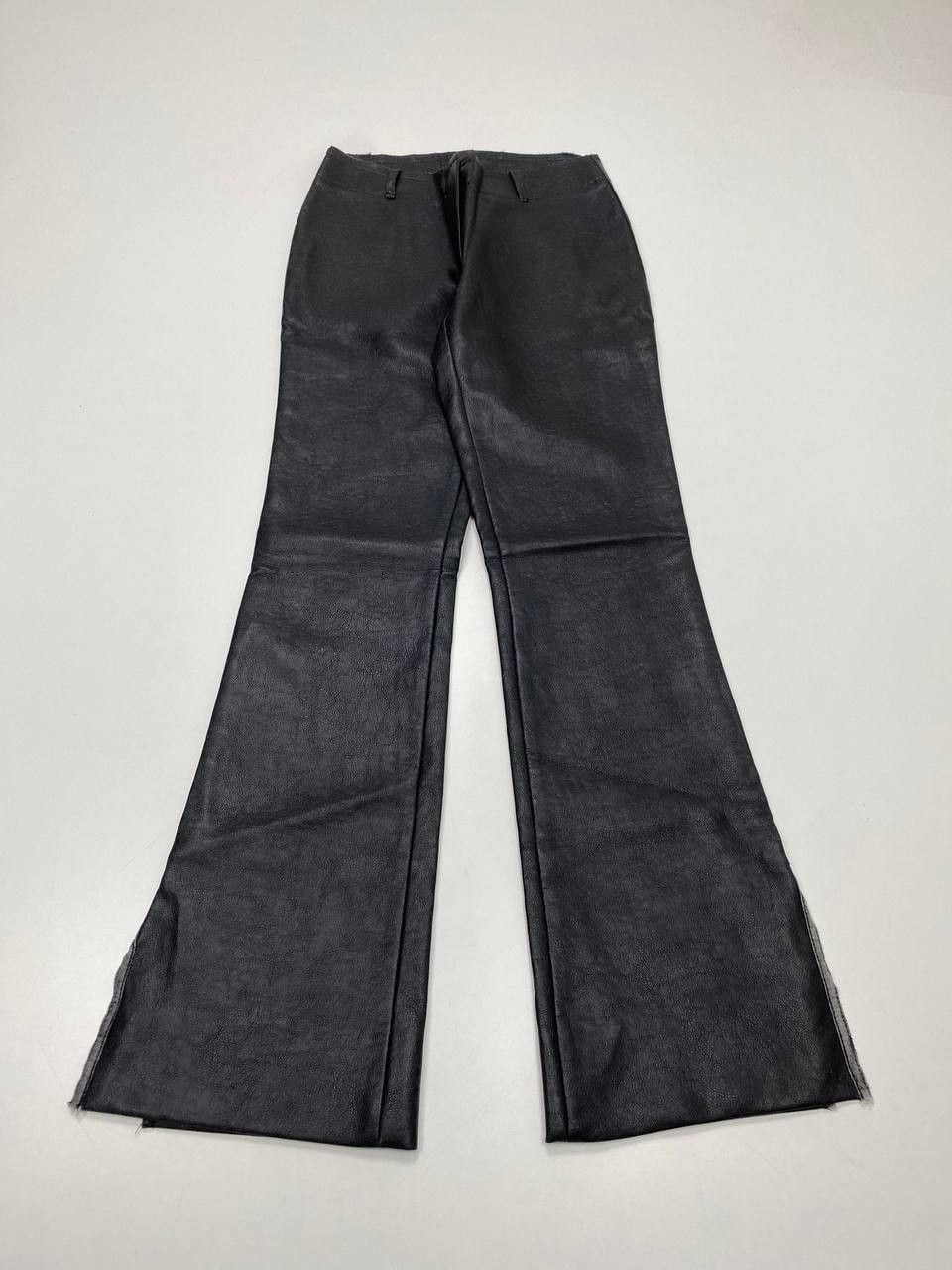 Vintage Black Flared Faux Leather Pants Y2K Women S-M Italy Size 28" / US 6 / IT 42 - 1 Thumbnail
