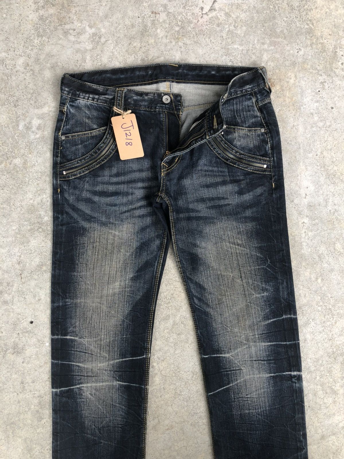 If Six Was Nine Japanese Nicole Flared Jeans Distressed Denim Size US 32 / EU 48 - 3 Thumbnail