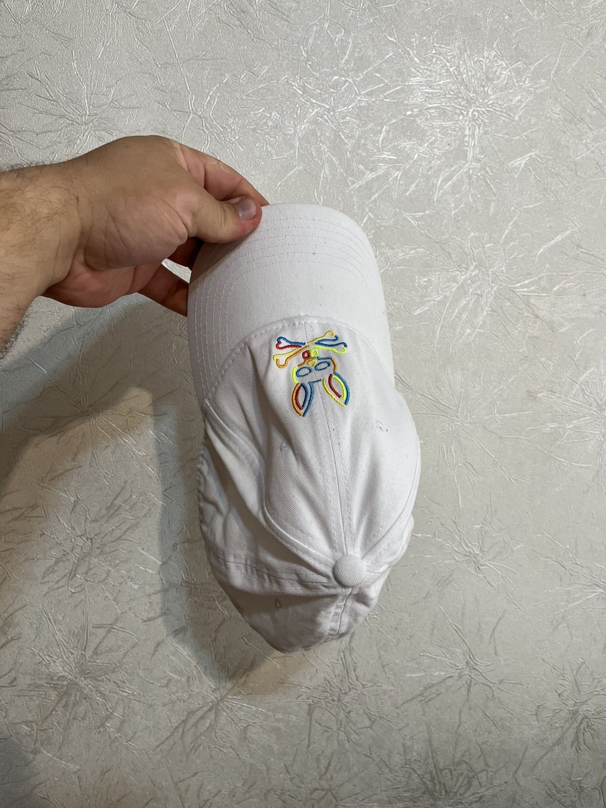 Psycho Bunny Psycho Bunny White Baseball Cap Embroidered Skull Bunny Logo Size ONE SIZE - 5 Thumbnail