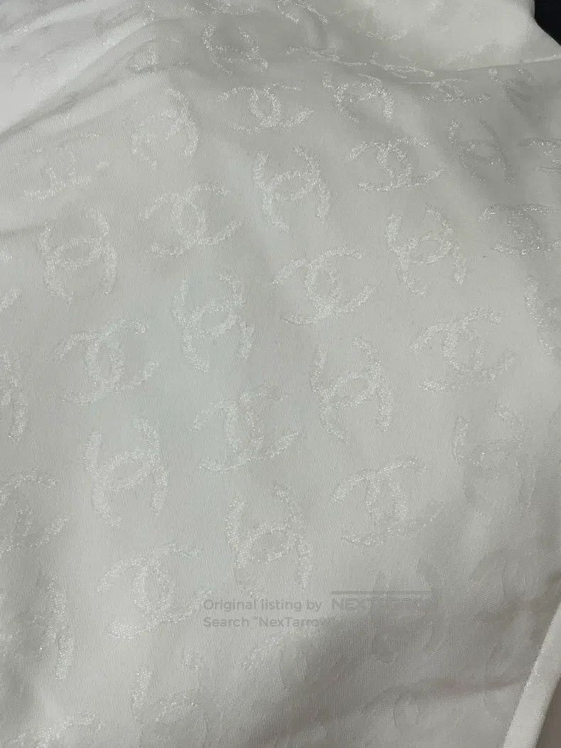 Chanel Chanel 23S white double C dark pattern lace chain swimsuit Size 42" / US 20 - 2 Thumbnail
