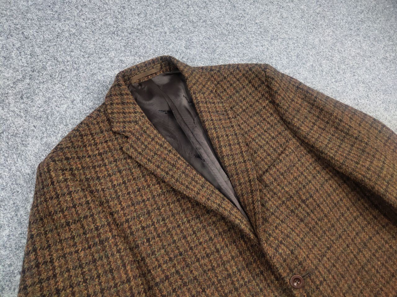 Harris Tweed Vintage 90's Harris Tweed Dark Check Wool Blazer Jacket Size US L / EU 52-54 / 3 - 7 Thumbnail
