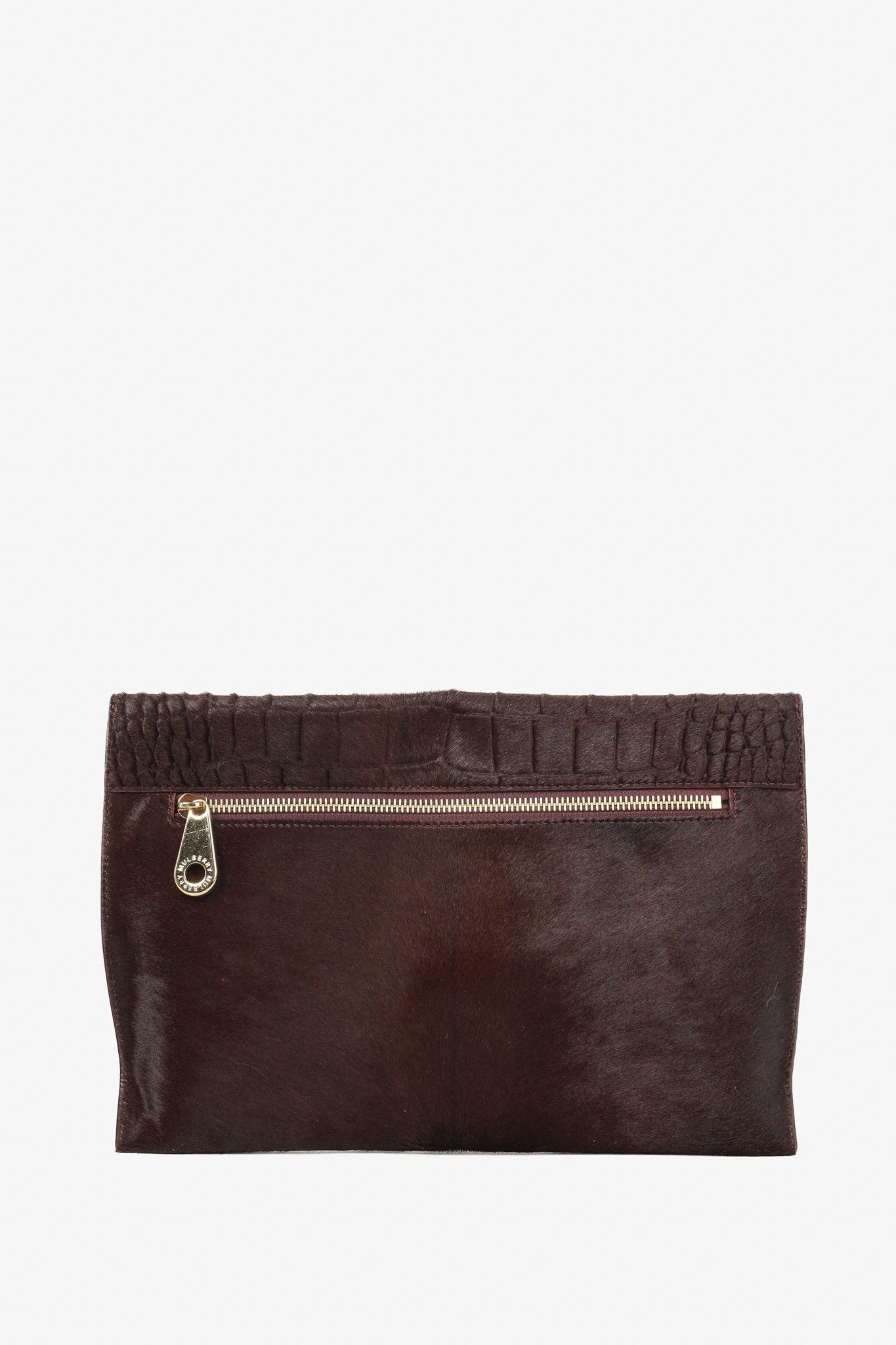 Mulberry Mulberry Willow Burgundy Croc Embossed Pony Hair Clutch Size ONE SIZE - 4 Thumbnail