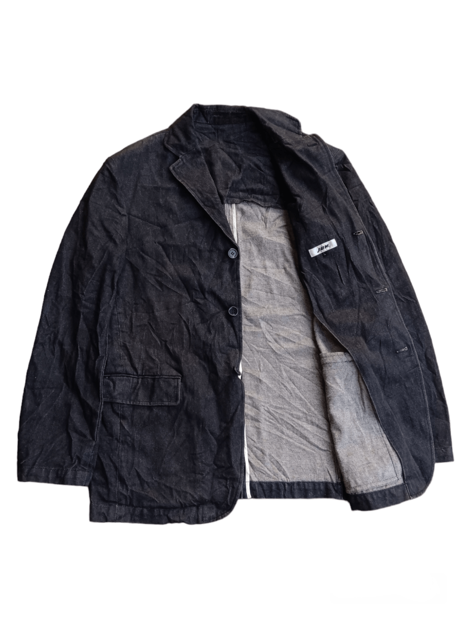 Japanese Brand Vintage Jun men japanese denim blazer jacket Size US L / EU 52-54 / 3 - 3 Thumbnail