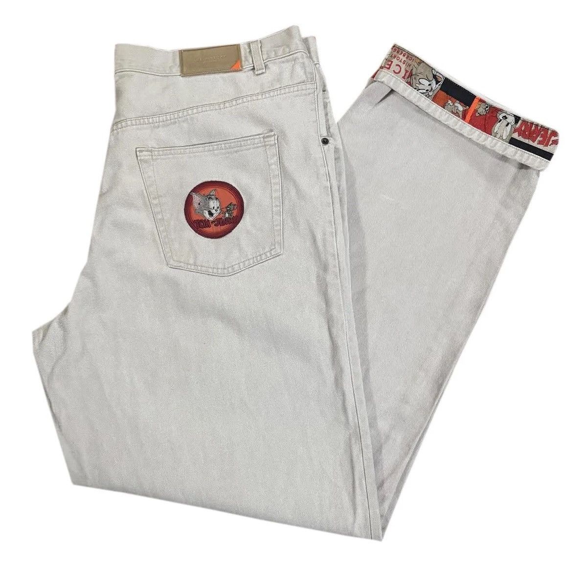 Iceberg Vintage Iceberg History Tom & Jerry White Jeans (Size 42) Size US 42 / EU 58 - 1 Thumbnail