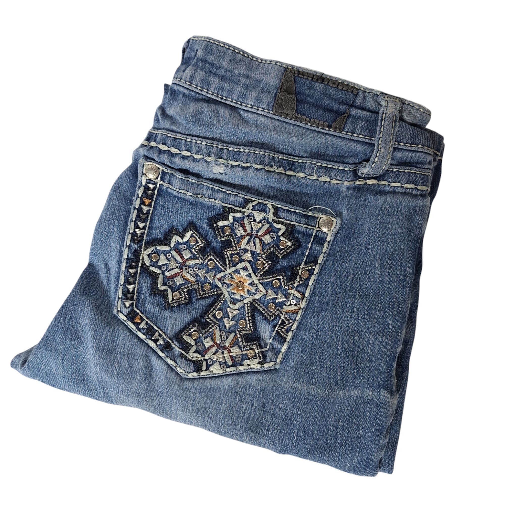 Other Soundgirl Jeans Size 3 Embroidered Cross Pocket Bootcut Low Size 28" / US 6 / IT 42 - 1 Thumbnail