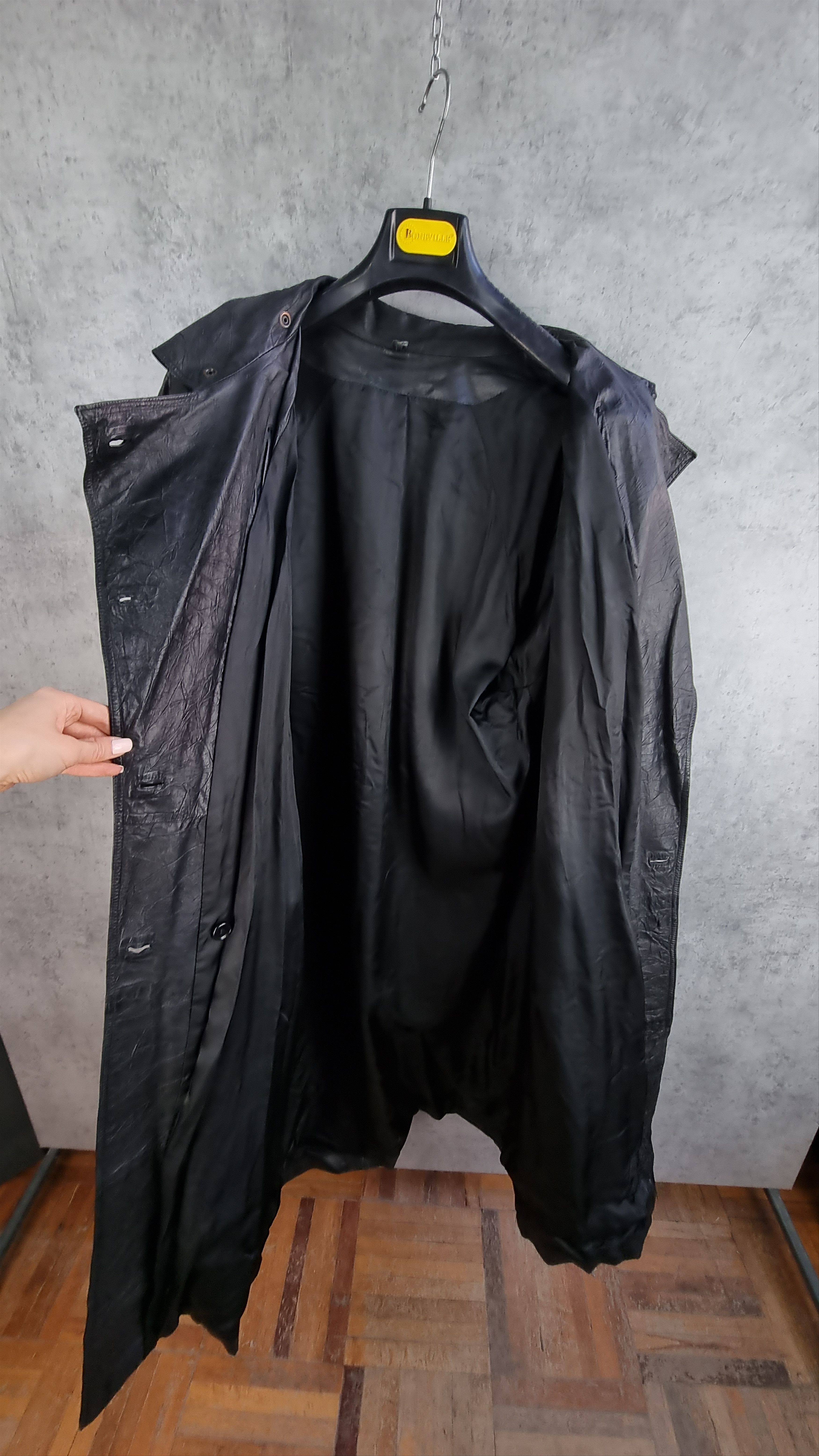 Japanese Brand Unique Double Breasted Long Leather Coat Vintage Trench Size US L / EU 52-54 / 3 - 10 Thumbnail