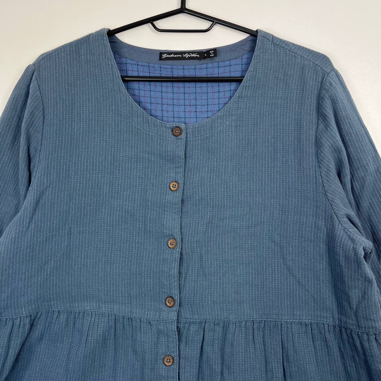 Other Gudrun Sjödén Organic Cotton Tiered Dress Blue Button L Size L / US 10 / IT 46 - 2 Thumbnail