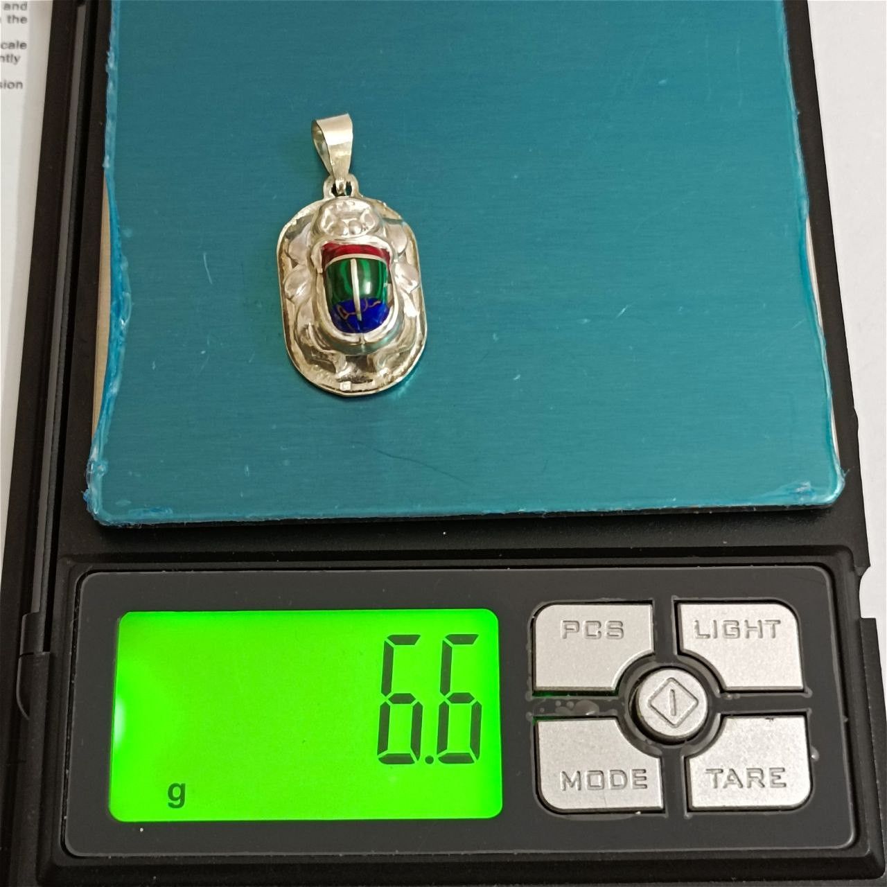 Sterling Silver 925 Sterling Silver scarab Pendant, Handmade Egypt Size ONE SIZE - 4 Thumbnail