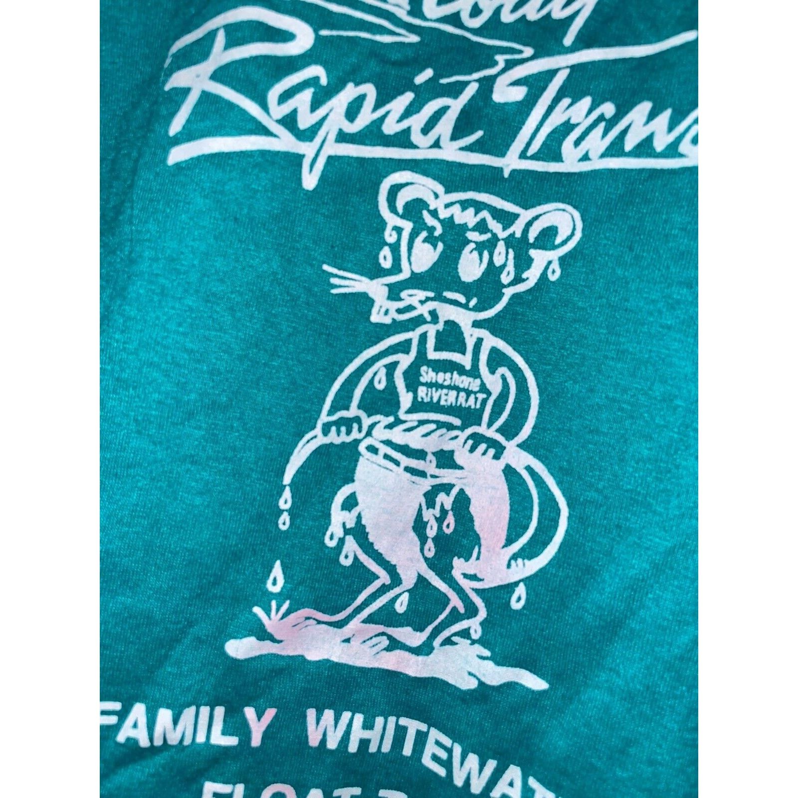 Jerzees Vintage Native American Shirt Test Print Tee Teal 80s VTG M Size US M / EU 48-50 / 2 - 12 Thumbnail