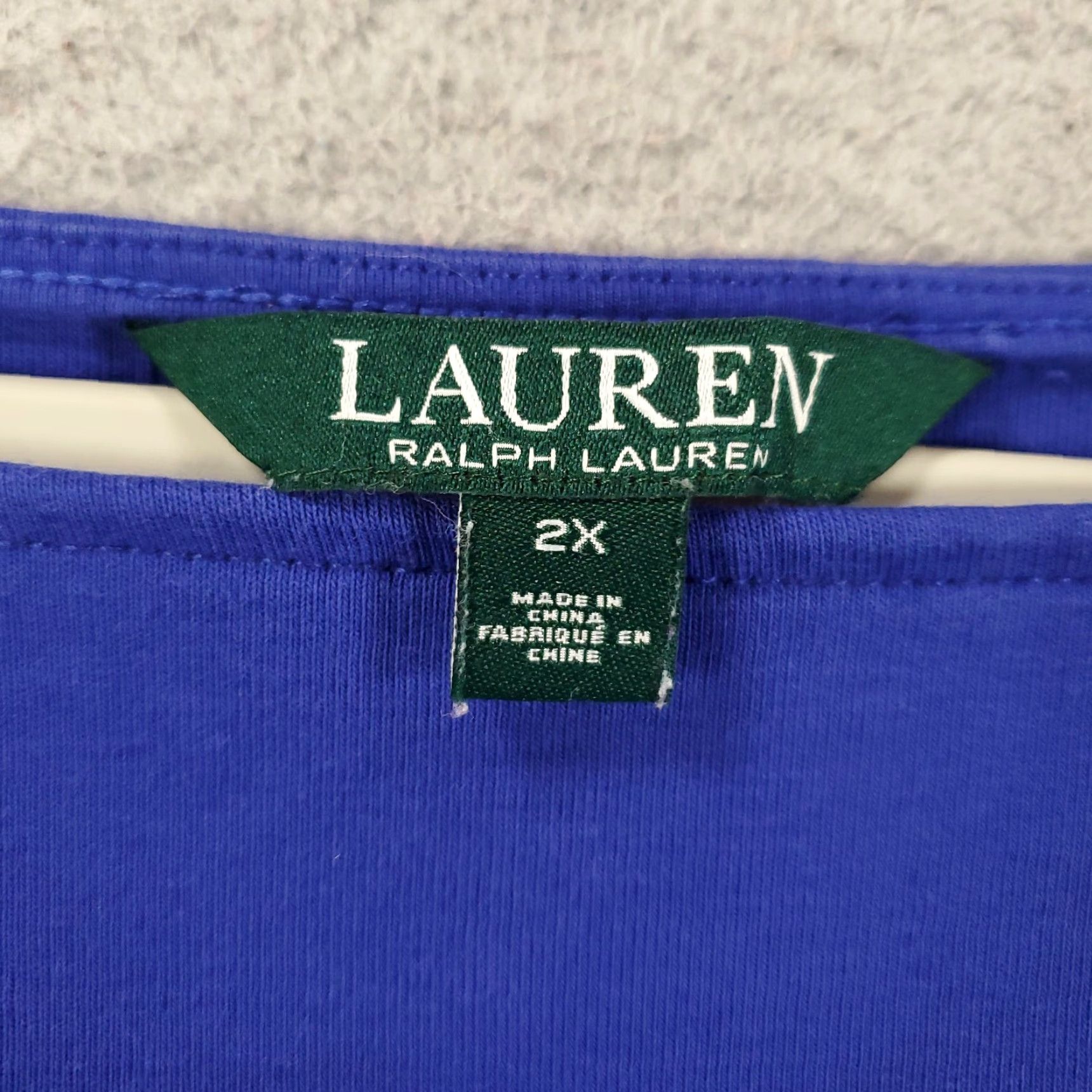 Ralph Lauren Lauren Ralph Lauren Shirt Womens 2X Blue Square Neck Button Accents Pullover Size XXL / US 16-18 / IT 52-54 - 6 Thumbnail