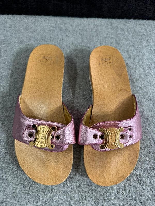 Celine Celine Paris x Dr. School Wooden Clog Mules Leather 36 Size US 6 / IT 36 - 3 Thumbnail
