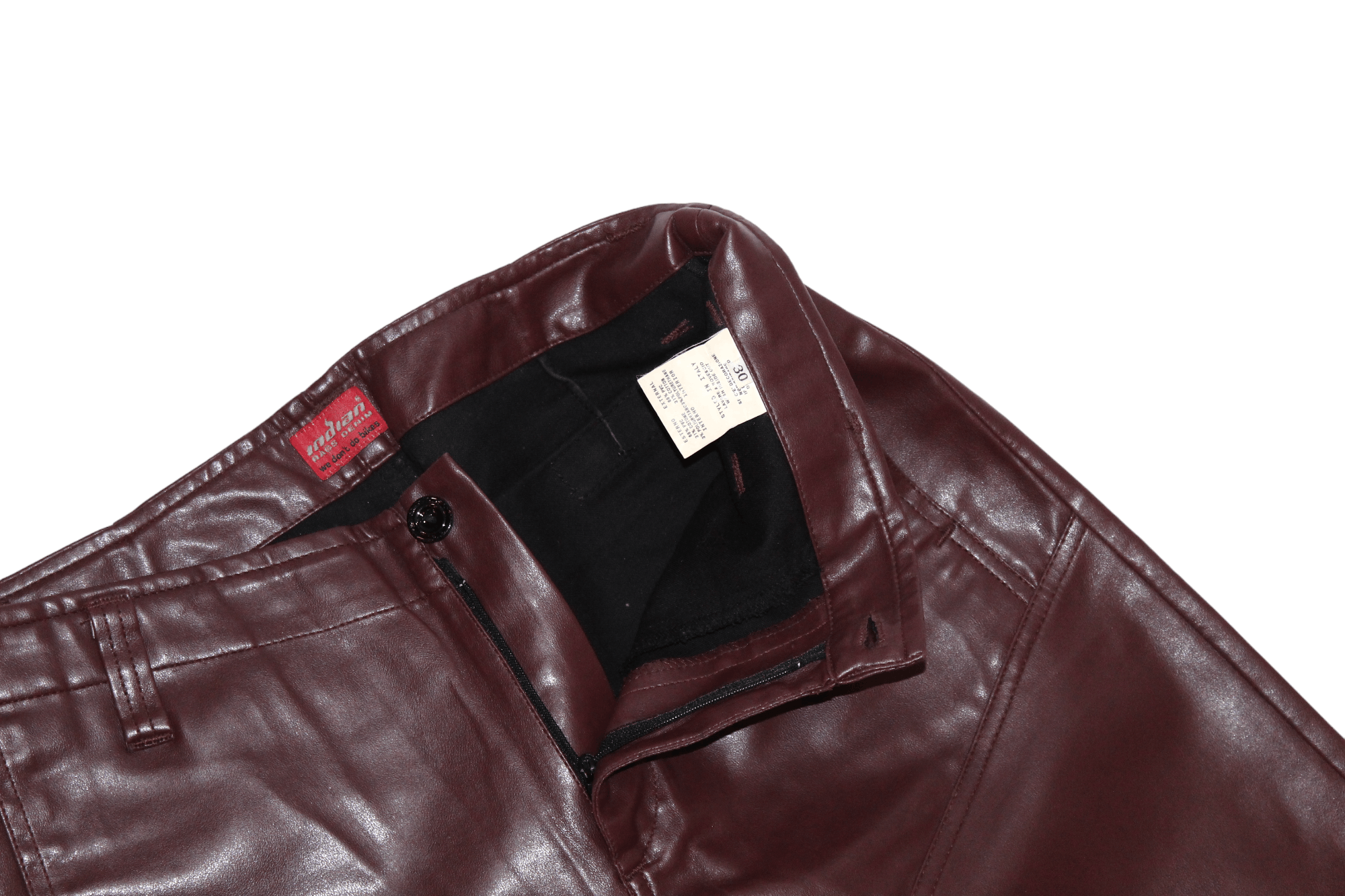 Indian Motorcycle 90s Vtg Indians Double Knee Zipper Faux Leather Biker Pants Size US 30 / EU 46 - 6 Thumbnail