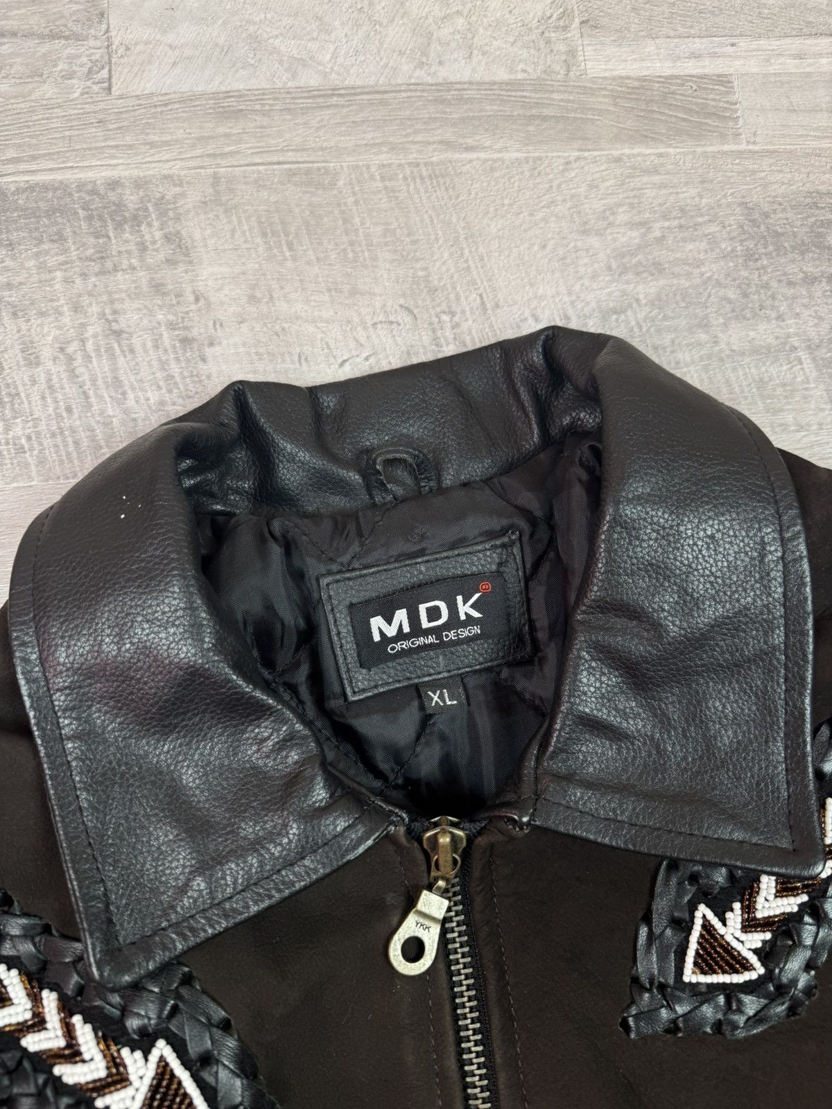 MDK Vintage 90s MDK Fringes Racing Cowboy Wear Leather Jacket XL Size US XL / EU 56 / 4 - 7 Thumbnail