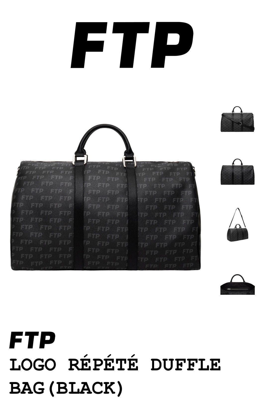 Fuck The Population FTP Damier Duffel bag with strap (black) Size ONE SIZE - 14 Thumbnail